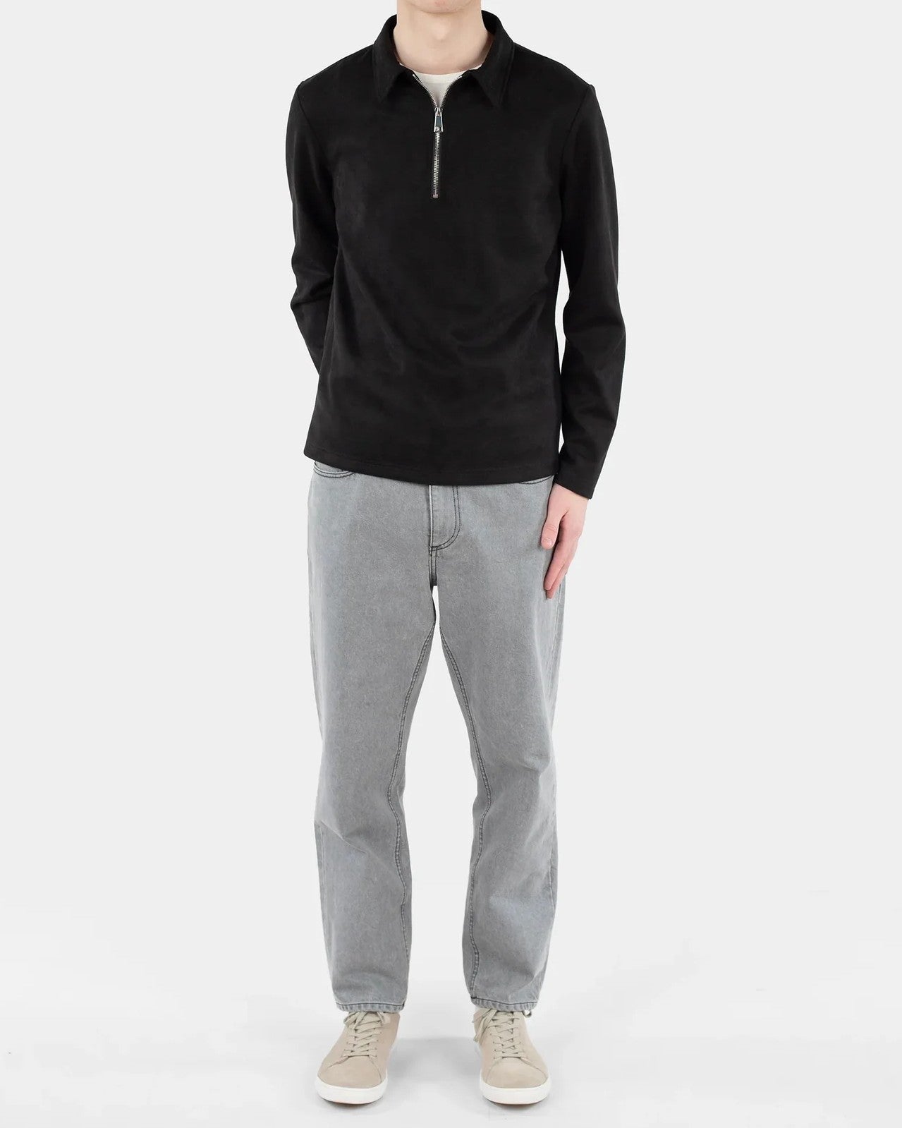 Leo Vegan Suede Half Zip Tröja