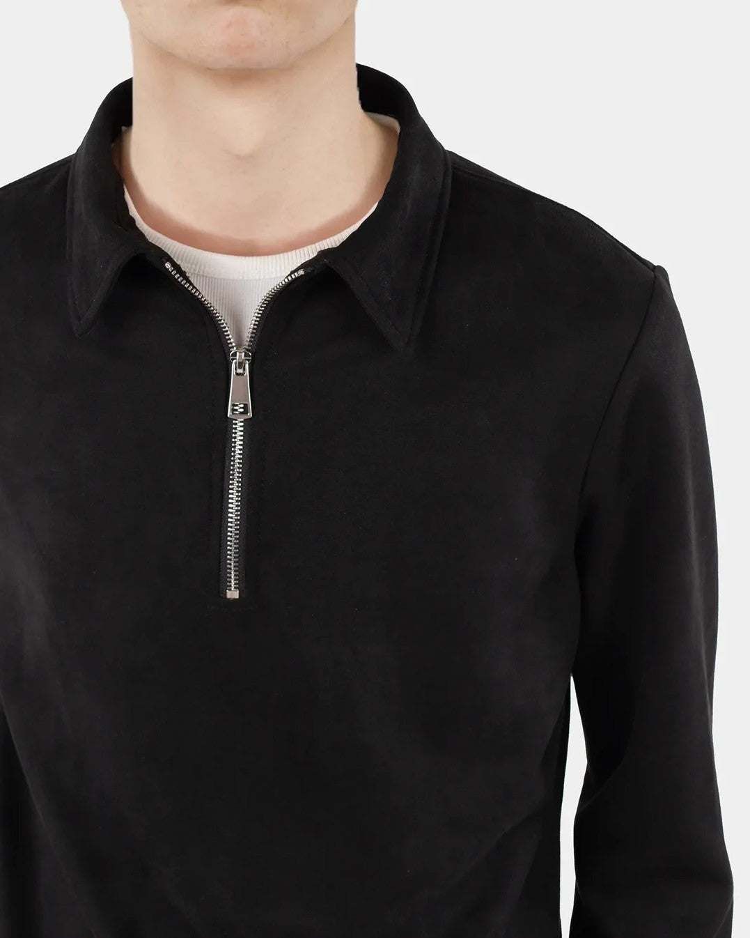 Leo Vegan Suede Half Zip Tröja