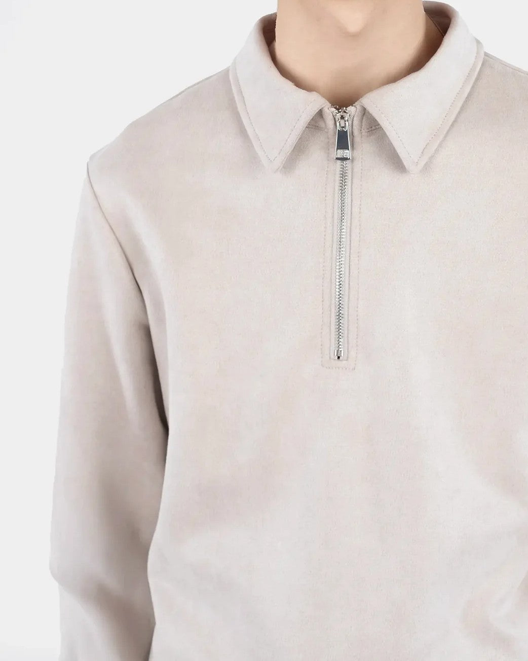 Leo Vegan Suede Half Zip Tröja