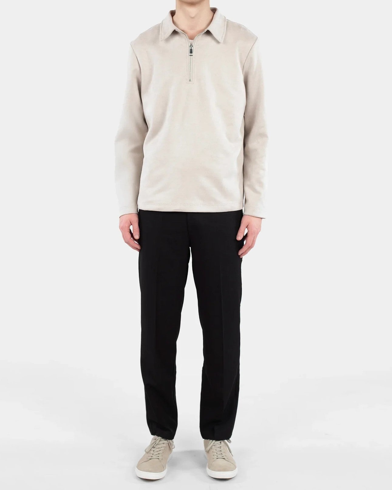 Leo Vegan Suede Half Zip Tröja
