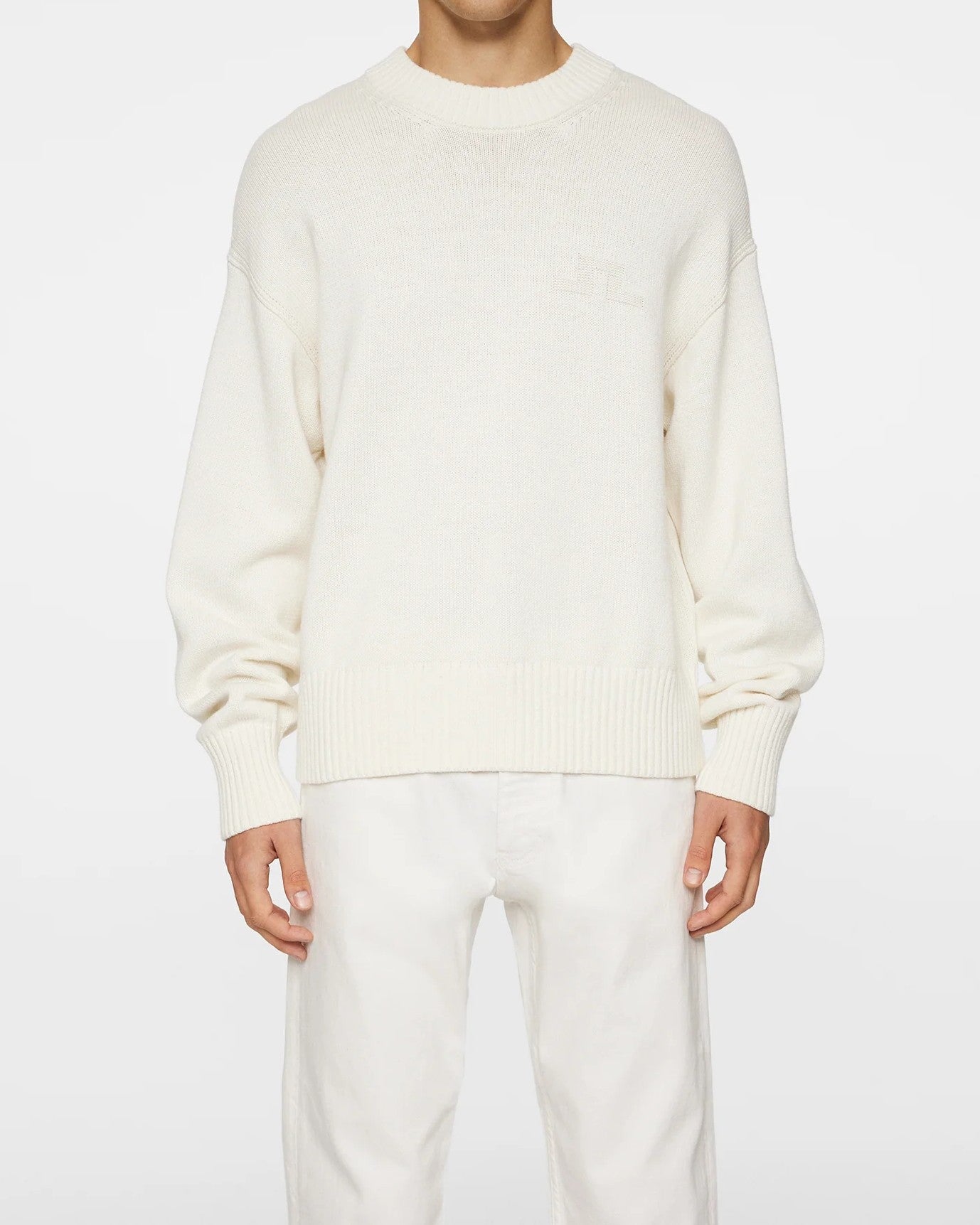 Eddy Cotton Wool Crew Neck Tröja - Vit