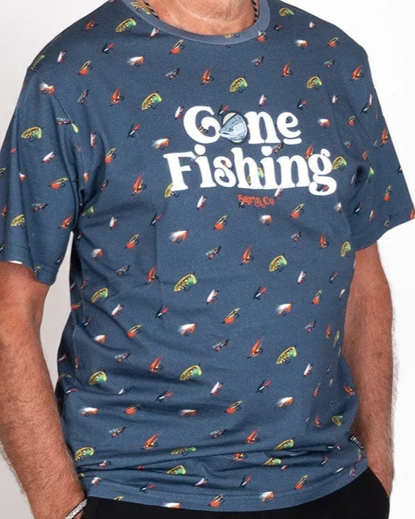 Gone Fishing Laxflugor T-Shirt