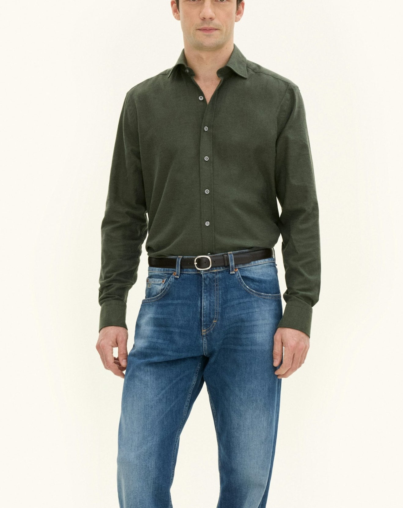 Cut Away Brushed Flann Skjorta