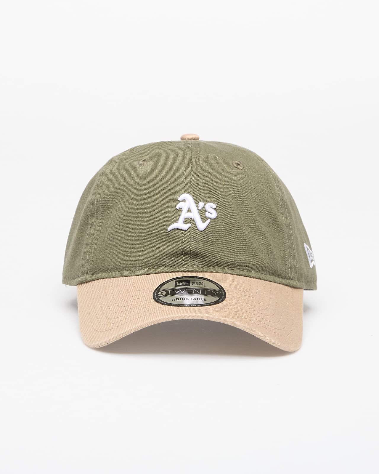 9 Twenty Washed Contrast Mini Logo Athletics Keps - Olive/Camel