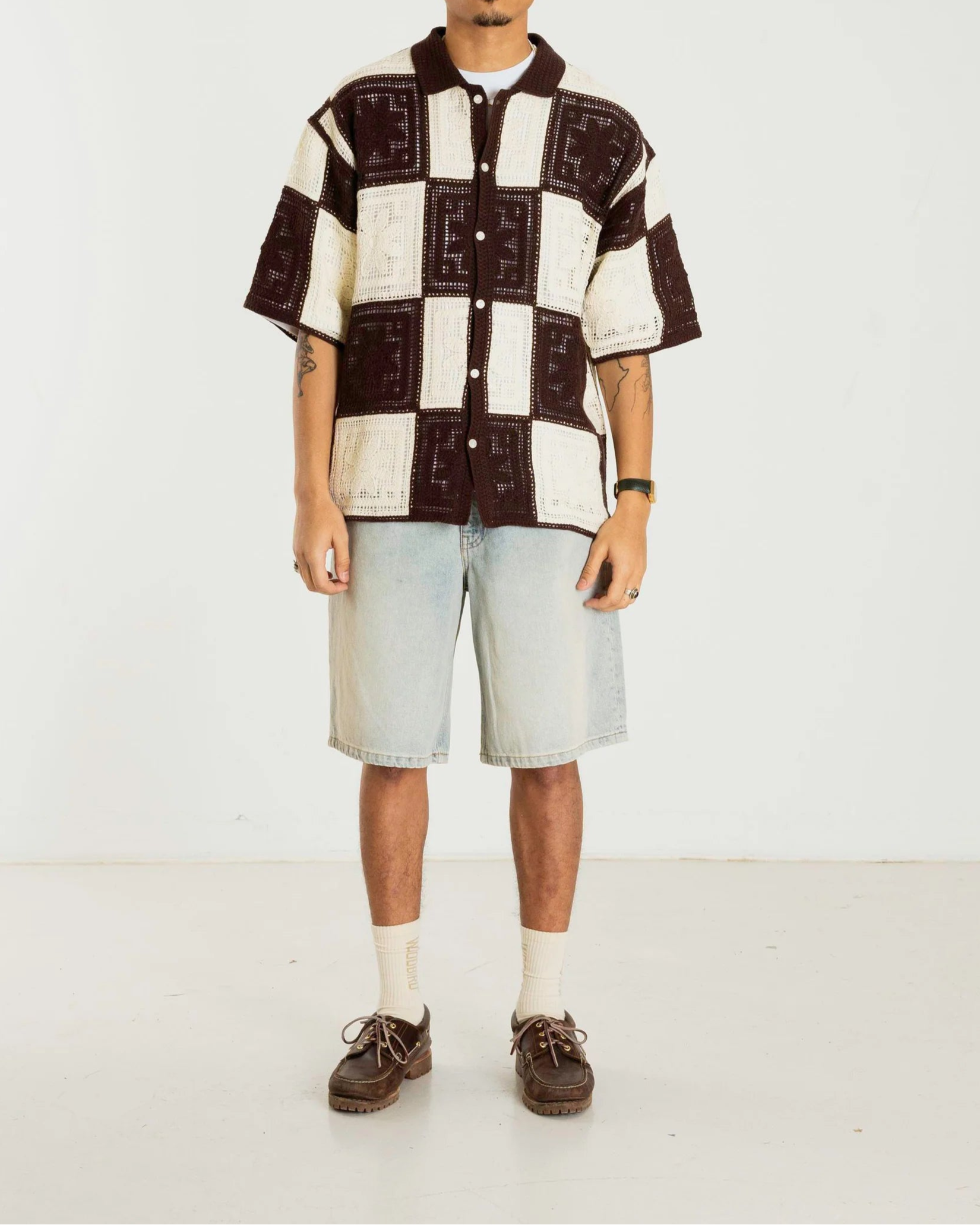 Banks Crochet Knit Skjorta