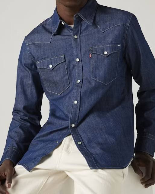 Barstow Denim Western Skjorta