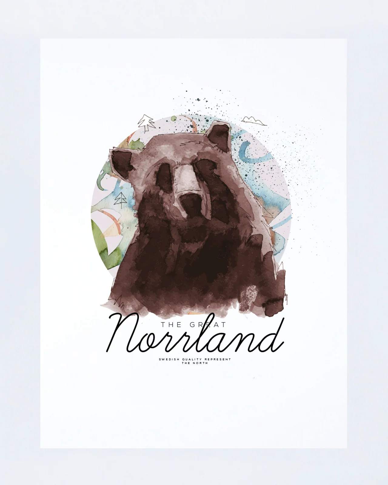 Bear Poster 50x70 cm - Vit