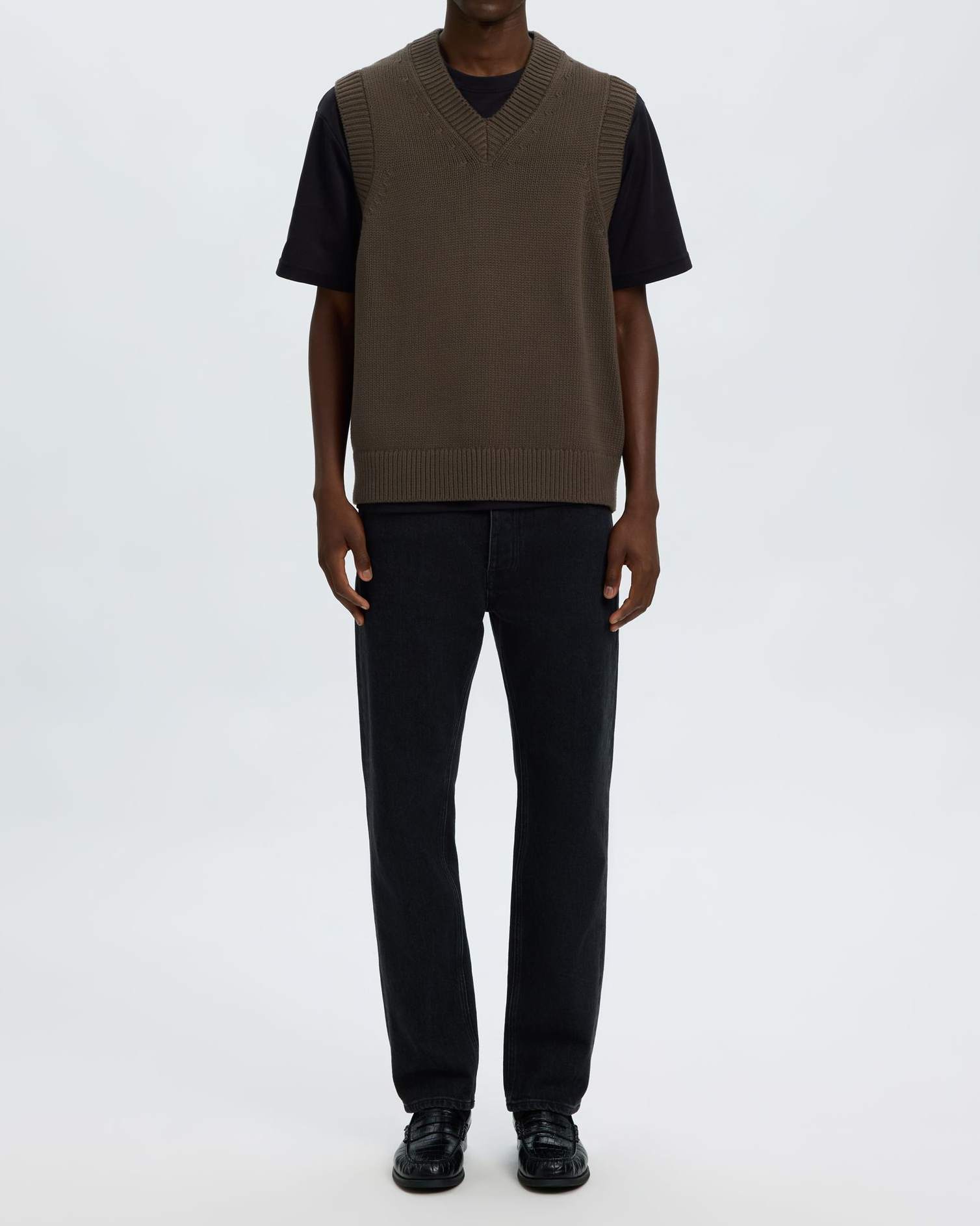 Braun Heavy Knit Väst