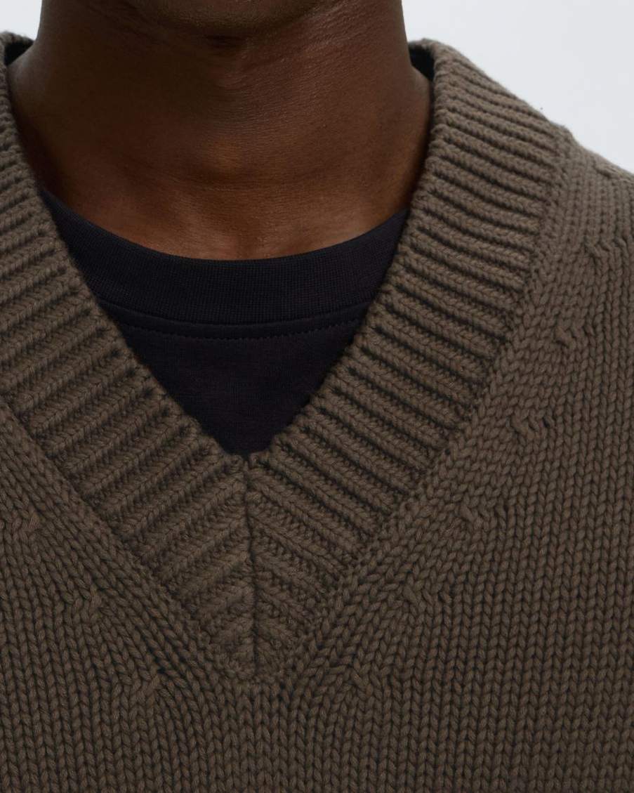 Braun Heavy Knit Väst
