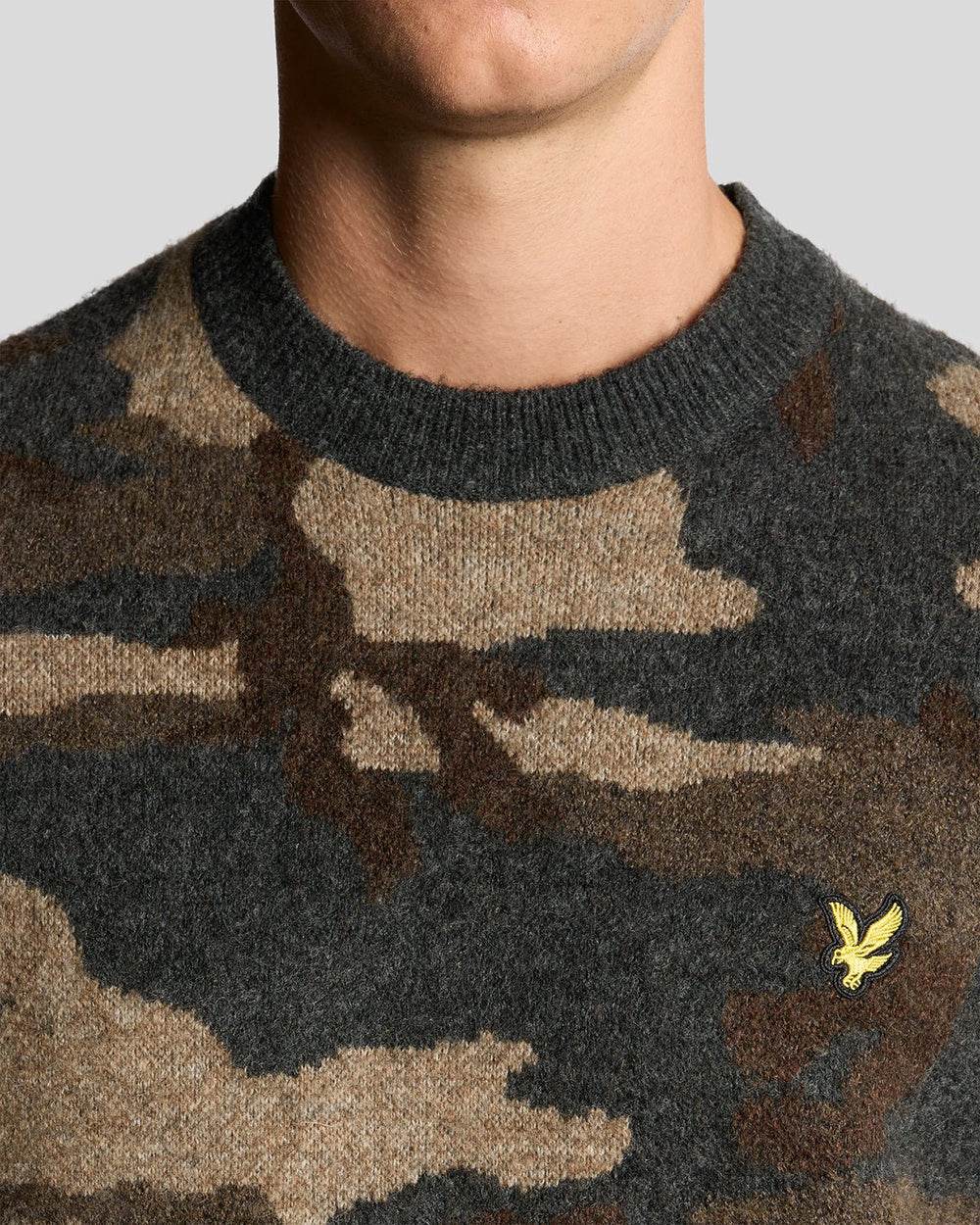 Brushed Camouflage Crew Neck Tröja