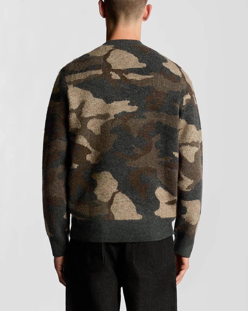 Brushed Camouflage Crew Neck Tröja