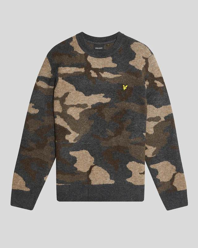 Brushed Camouflage Crew Neck Tröja