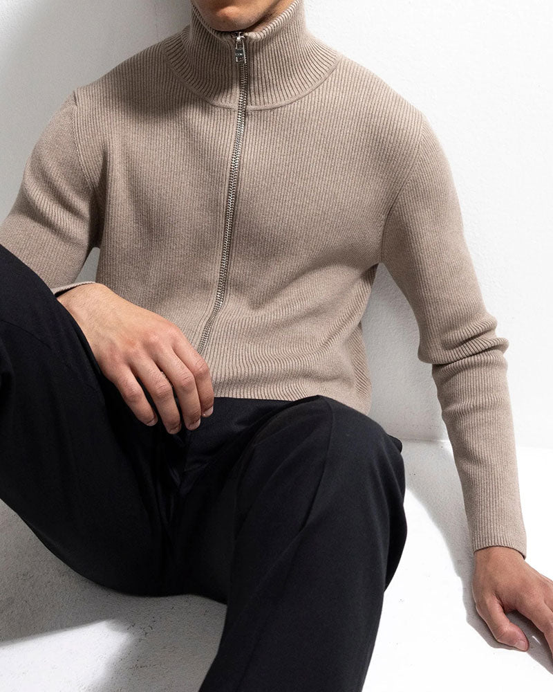 Cardigan Rib Zip