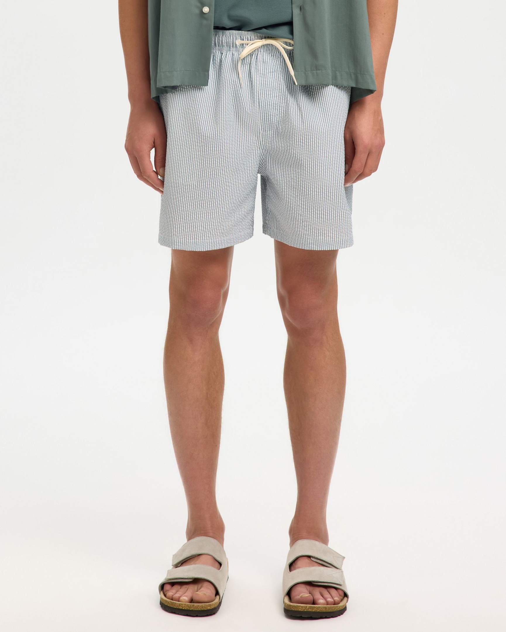 Cooper Seersucker Badbyxor - Blue Mirage