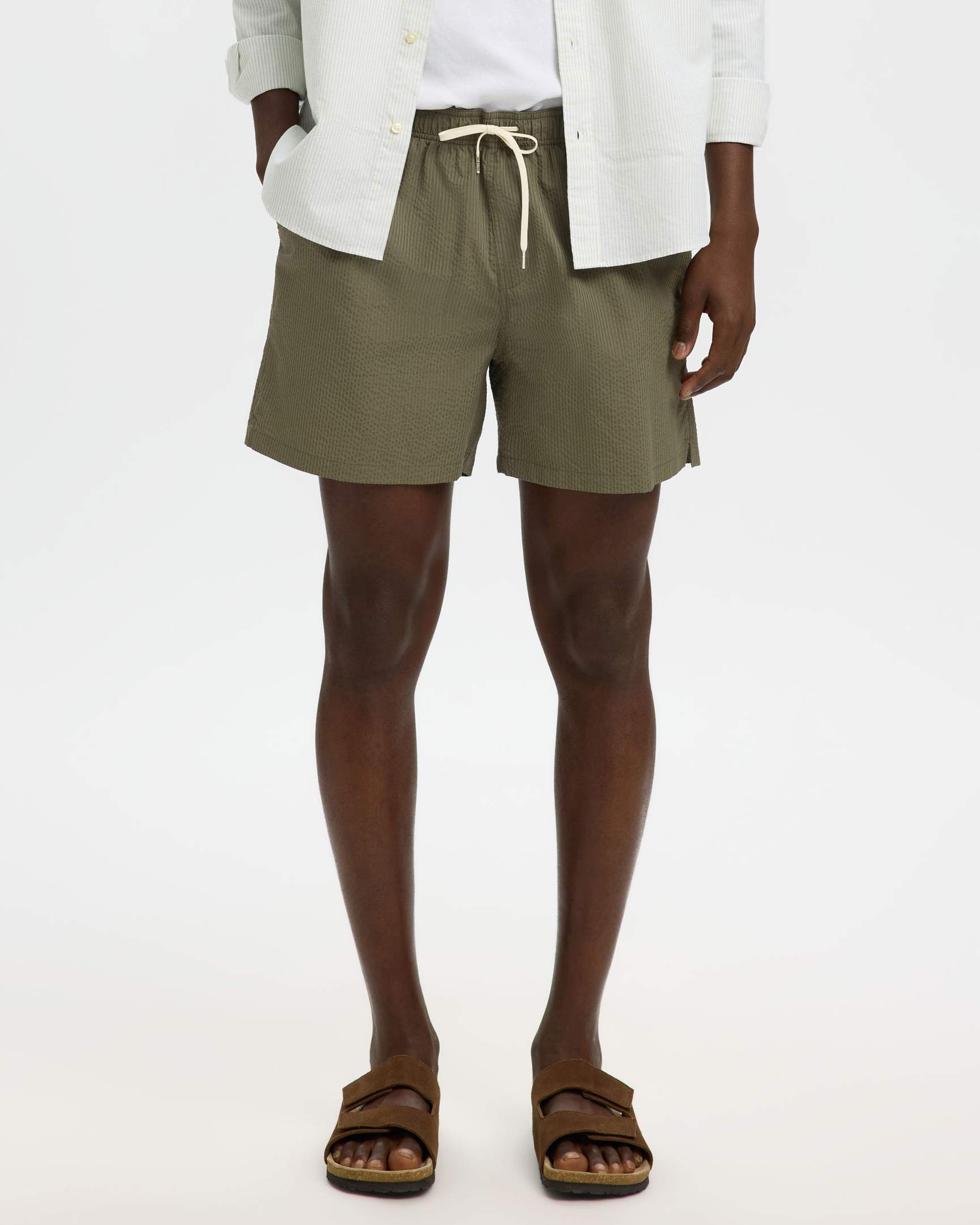 Cooper Seersucker Badbyxor - Deep Lichen Green