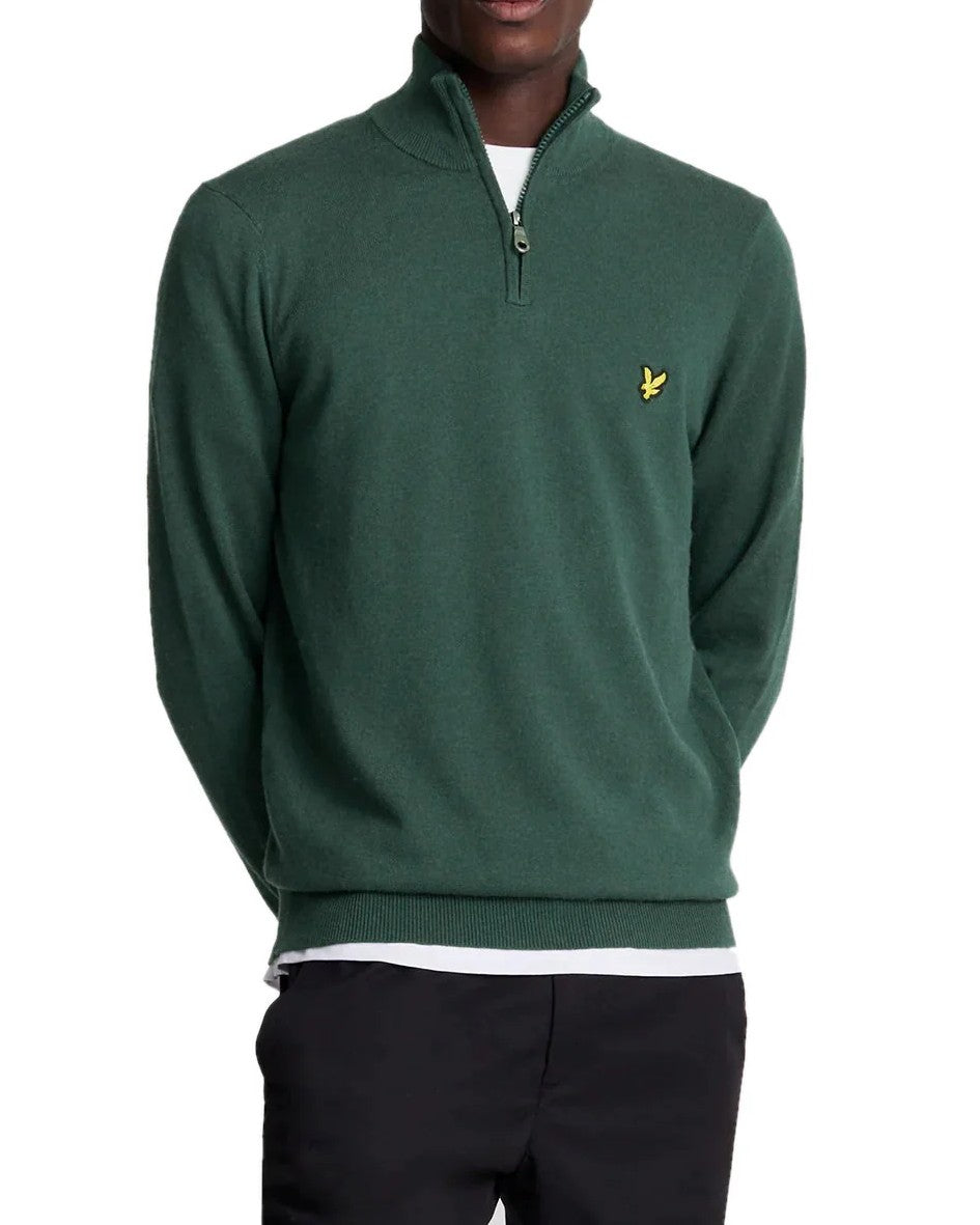 Cotton Merino Quarter Zip Tröja