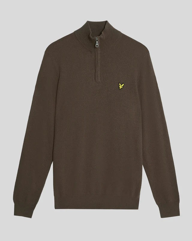 Cotton Merino Quarter Zip Tröja