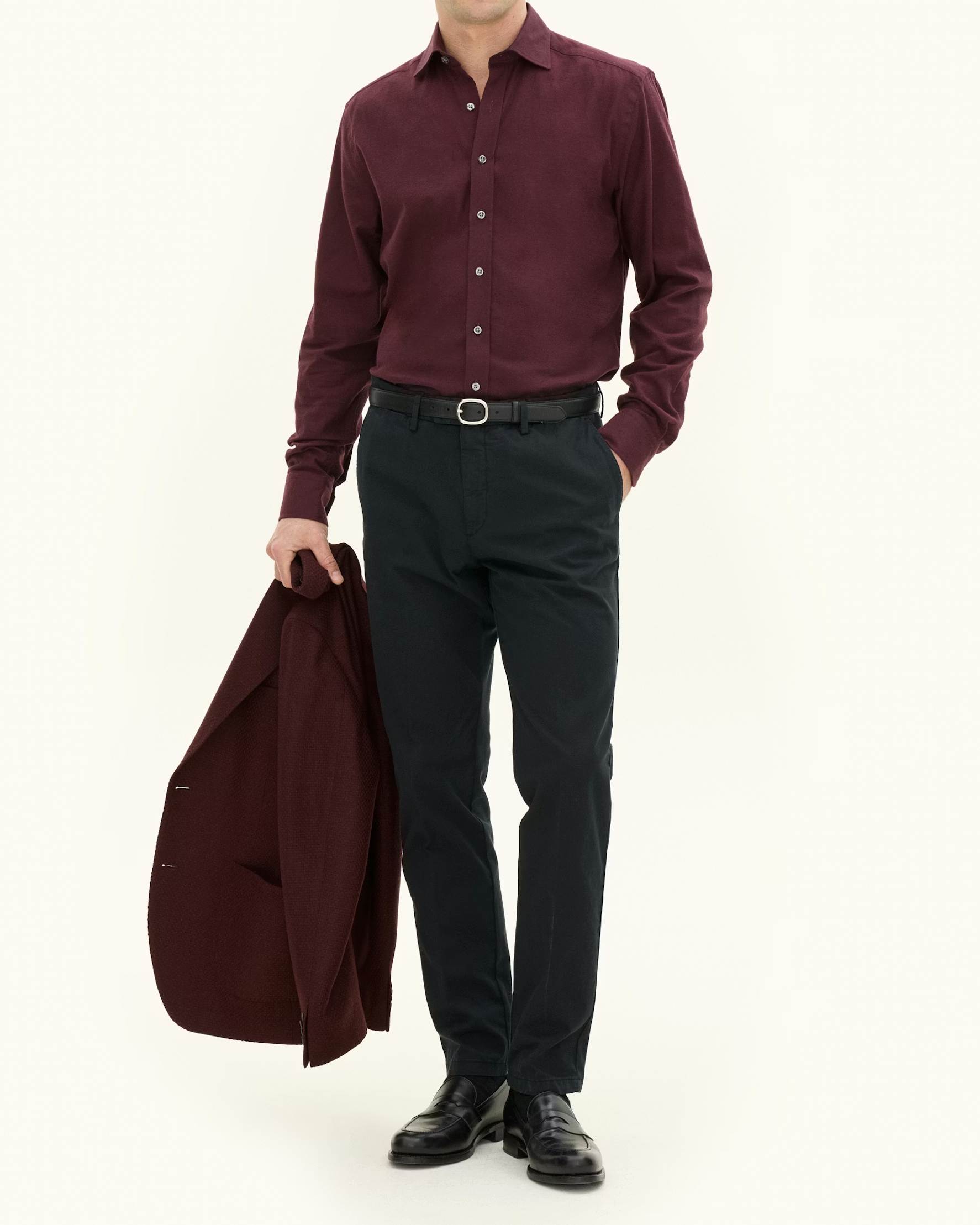 Cut Away Brushed Flannel Skjorta