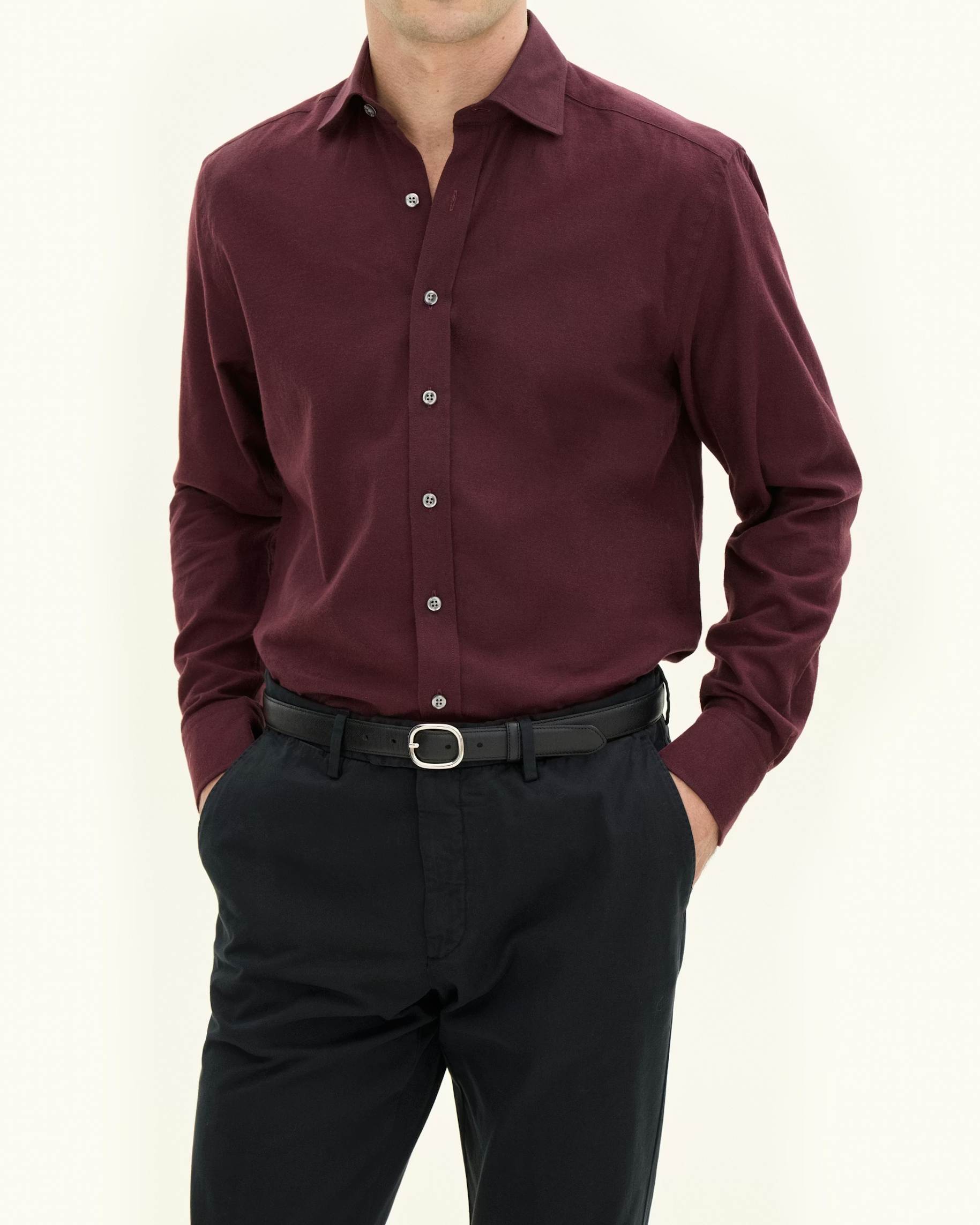 Cut Away Brushed Flannel Skjorta - Red Moon