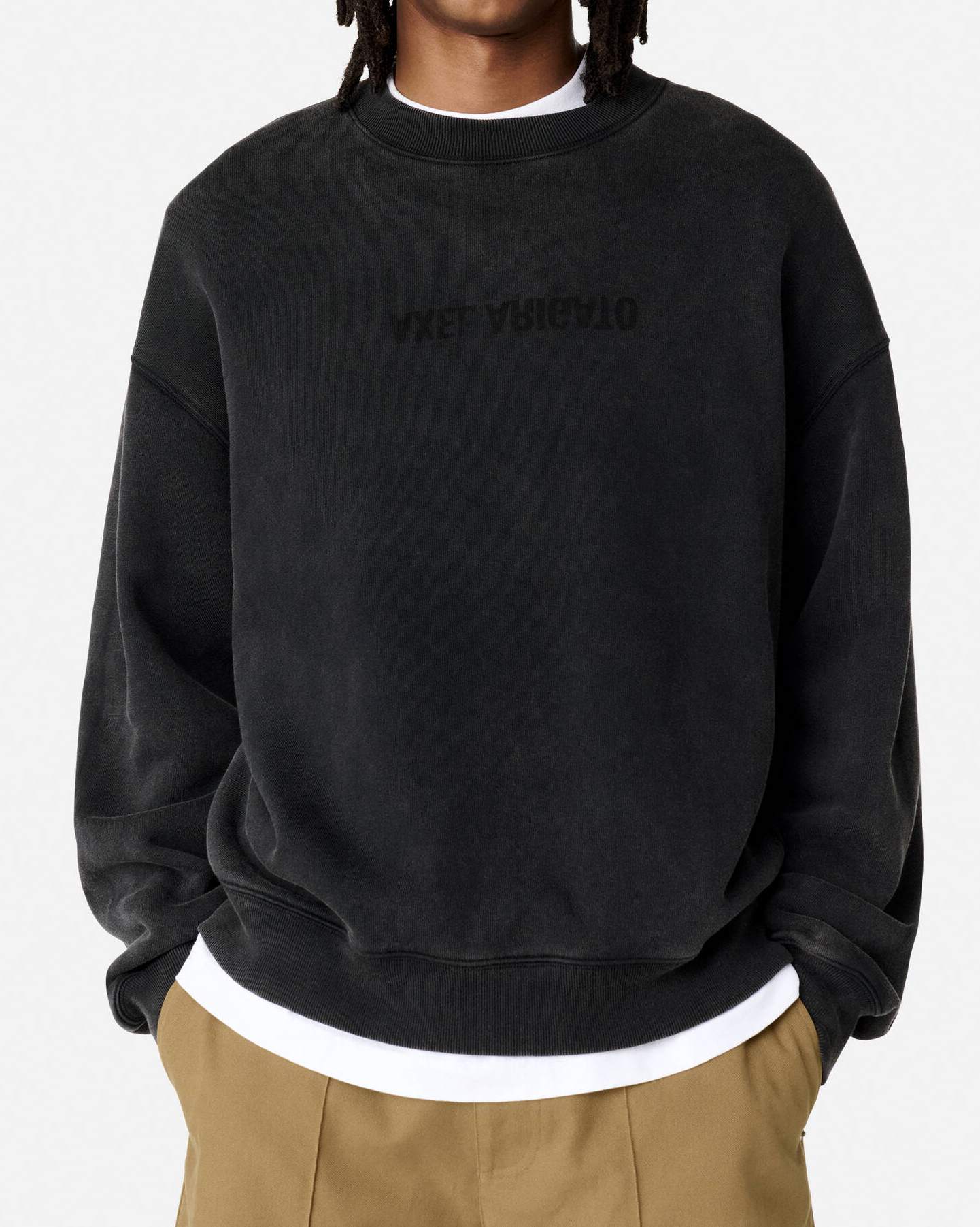 Distort Washed Sweatshirt - Black