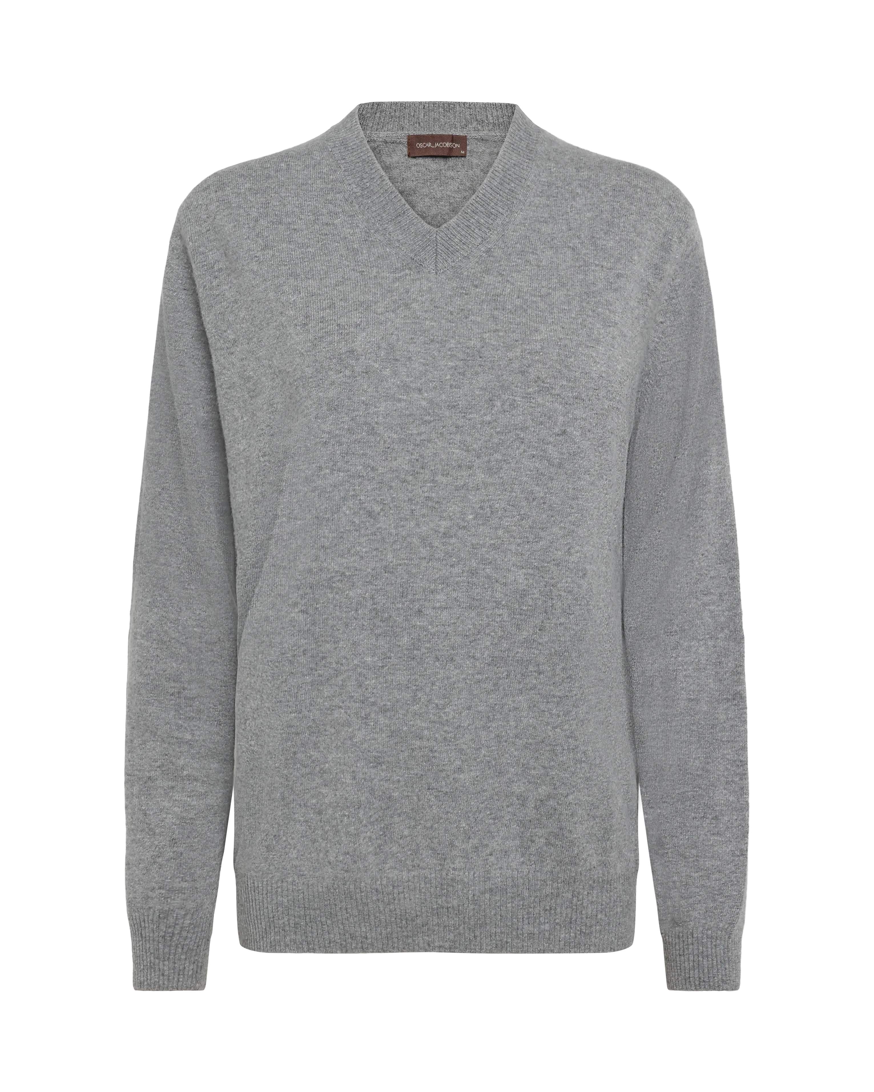 Gregor V-Neck Tröja - Grey Melange