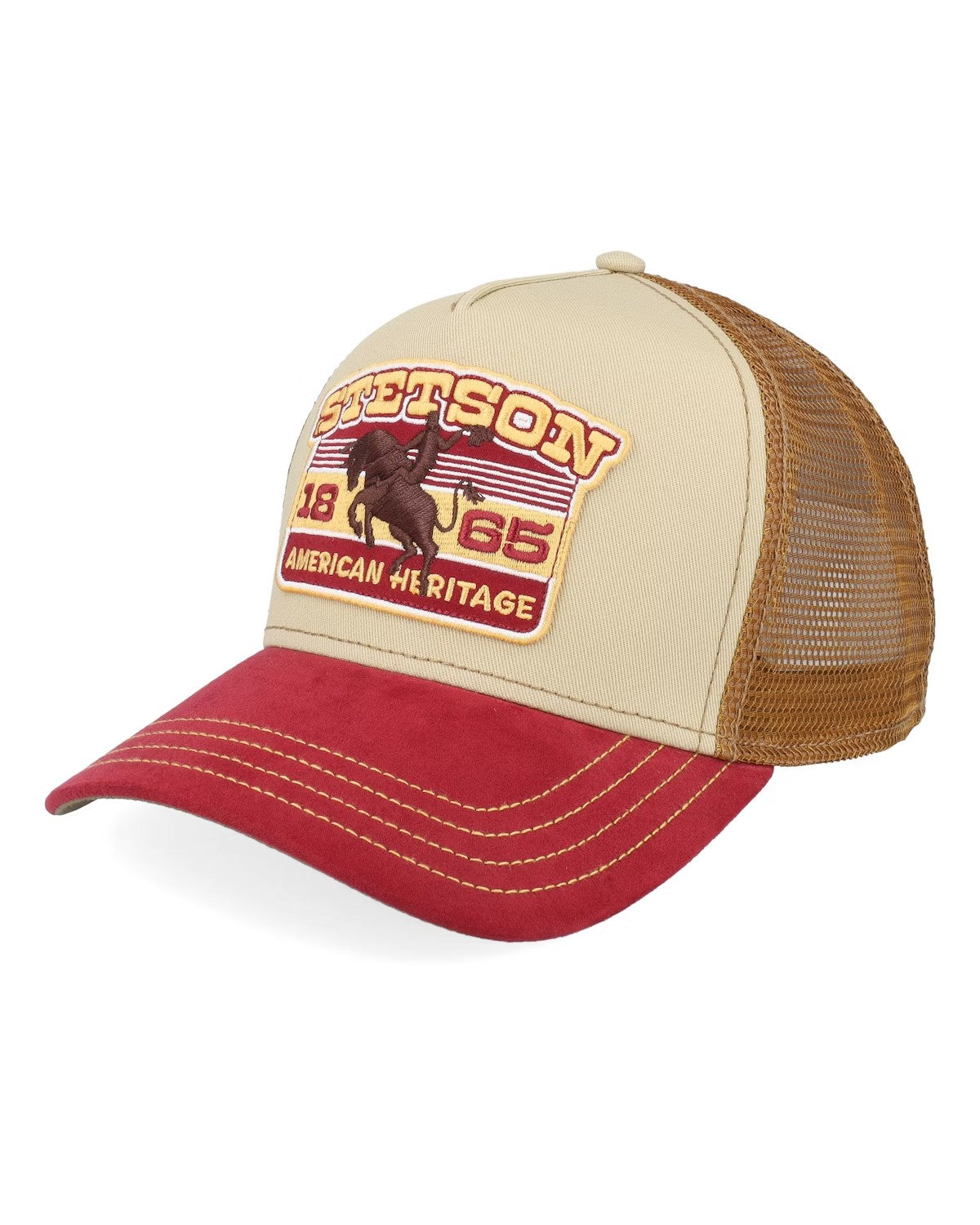 Heritage Rodeo Trucker Keps - Beige/Röd