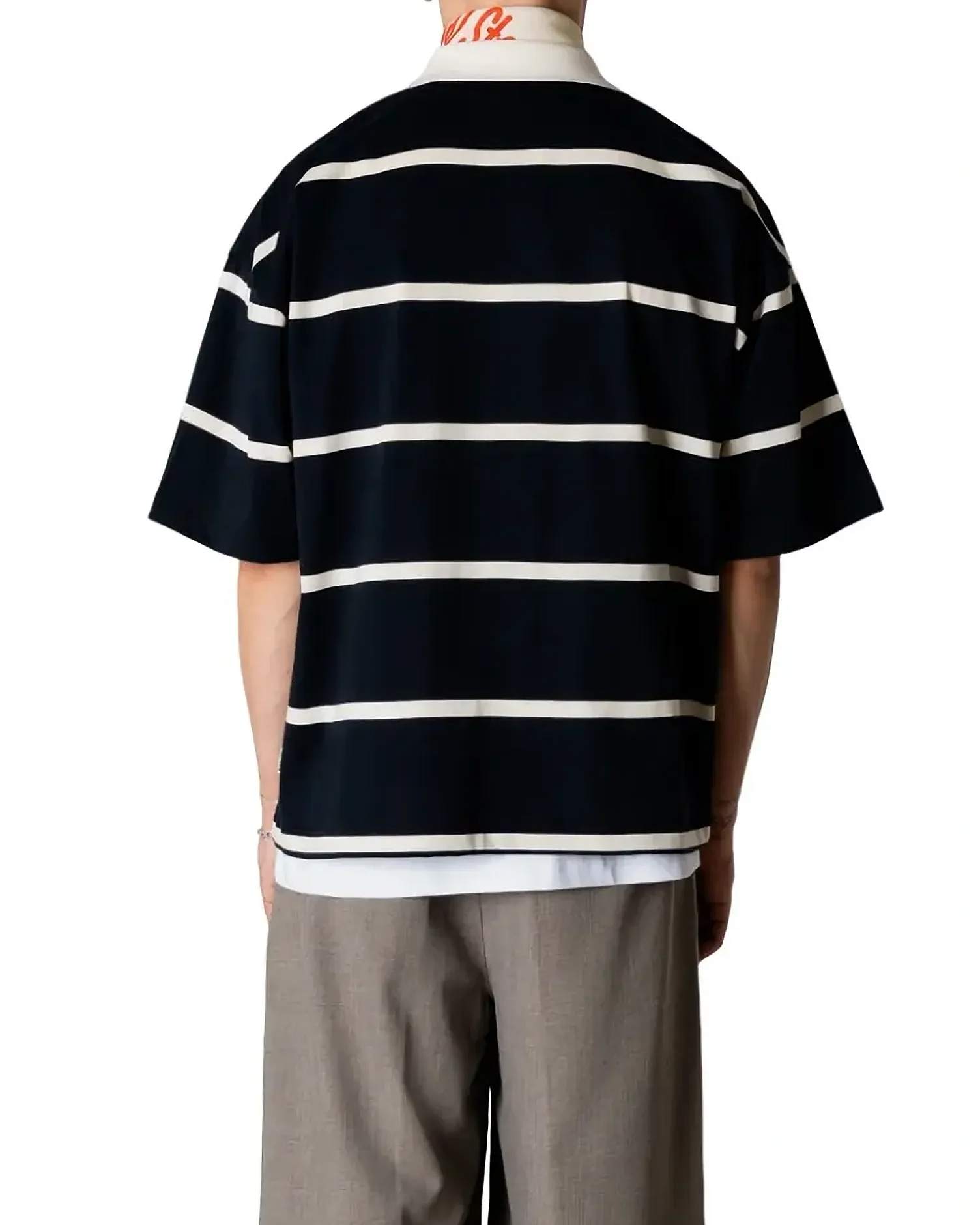 Hiro Stripe Zip Polo Pikétröja