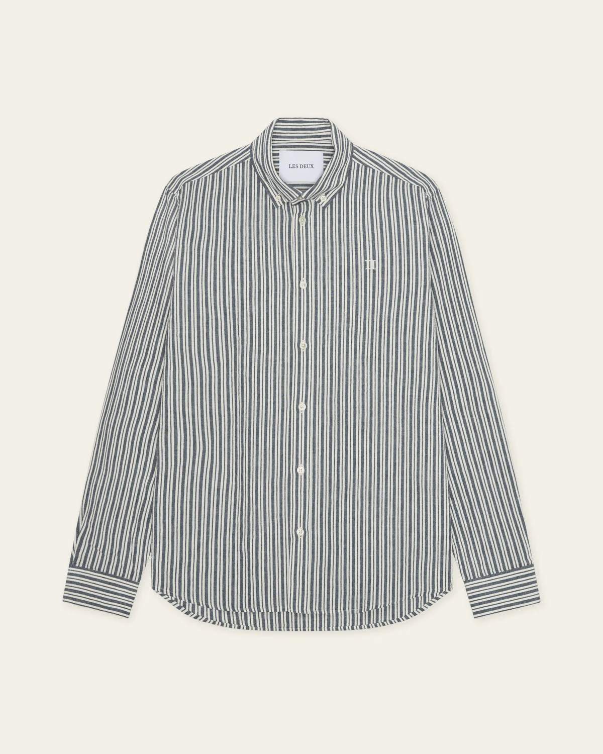 Konrad Stripe Cotton Linen Skjorta