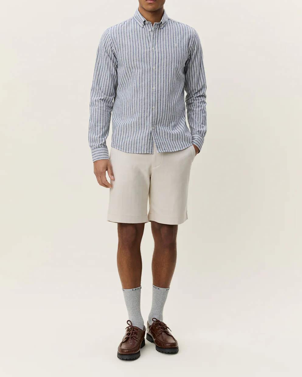 Konrad Stripe Cotton Linen Skjorta