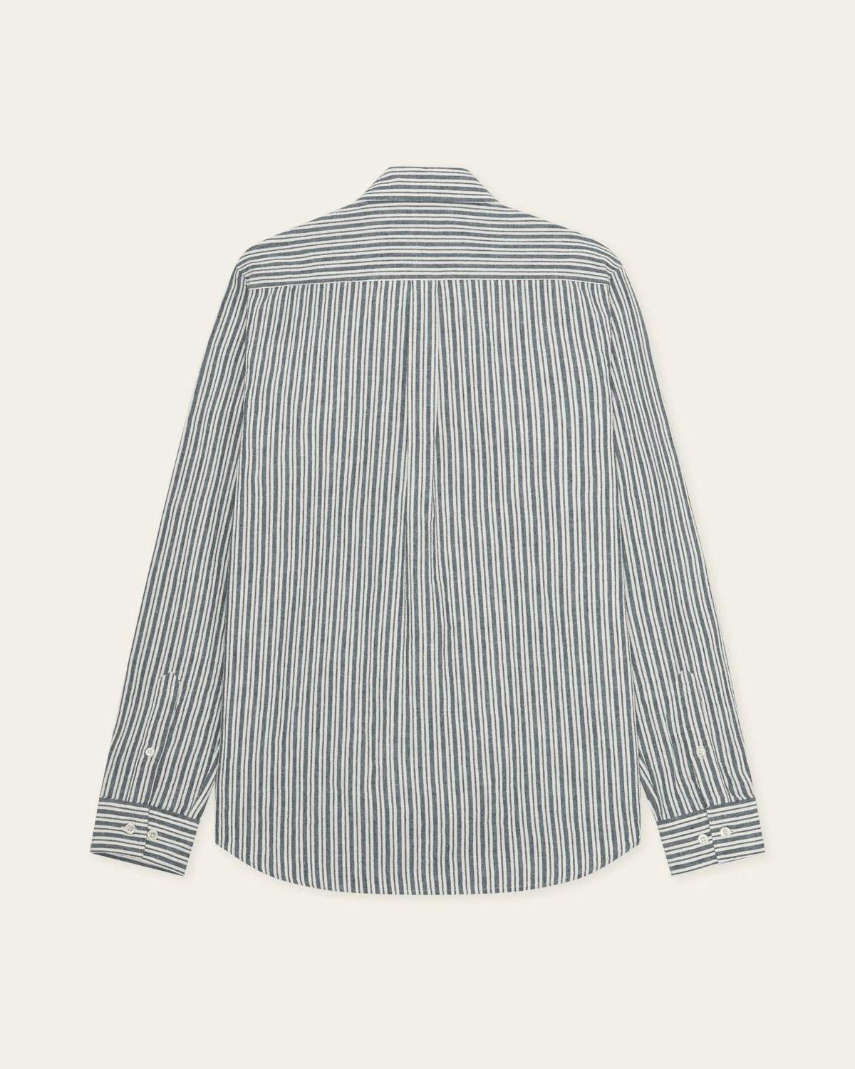 Konrad Stripe Cotton Linen Skjorta