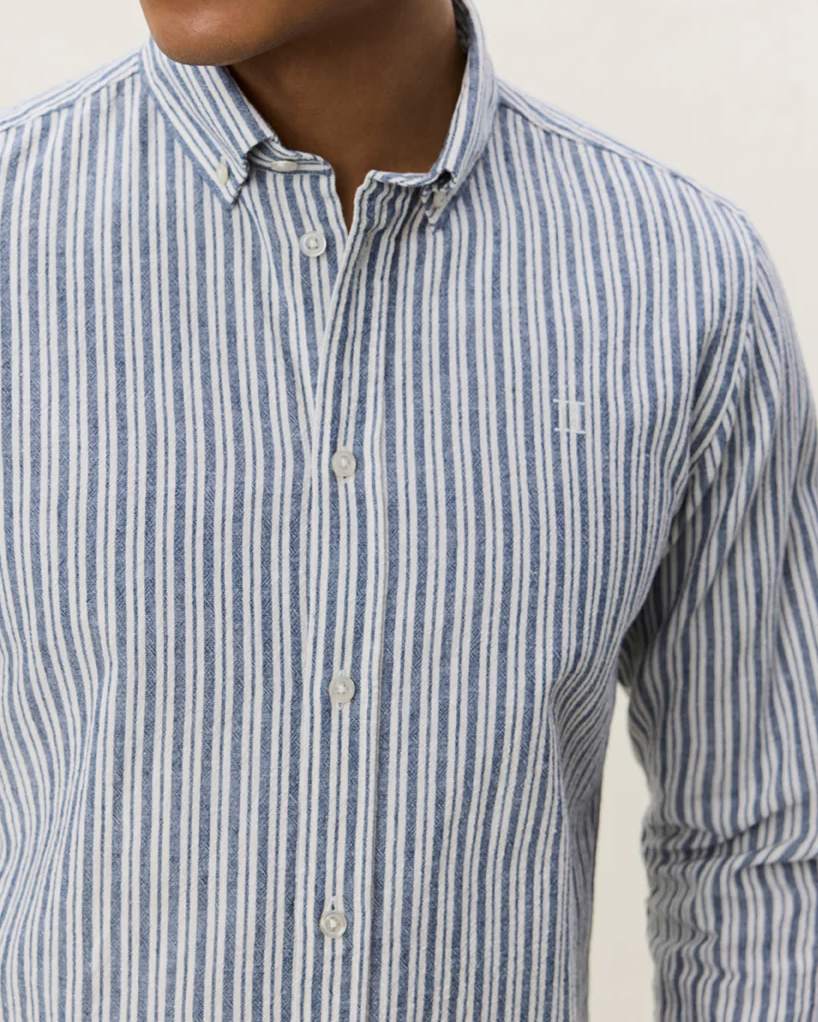 Konrad Stripe Cotton Linen Skjorta