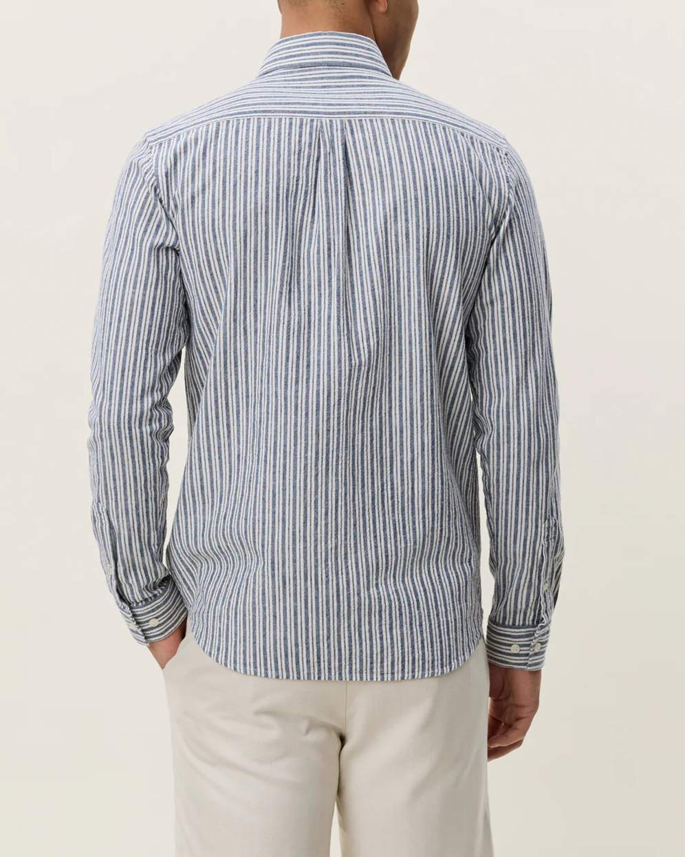 Konrad Stripe Cotton Linen Skjorta