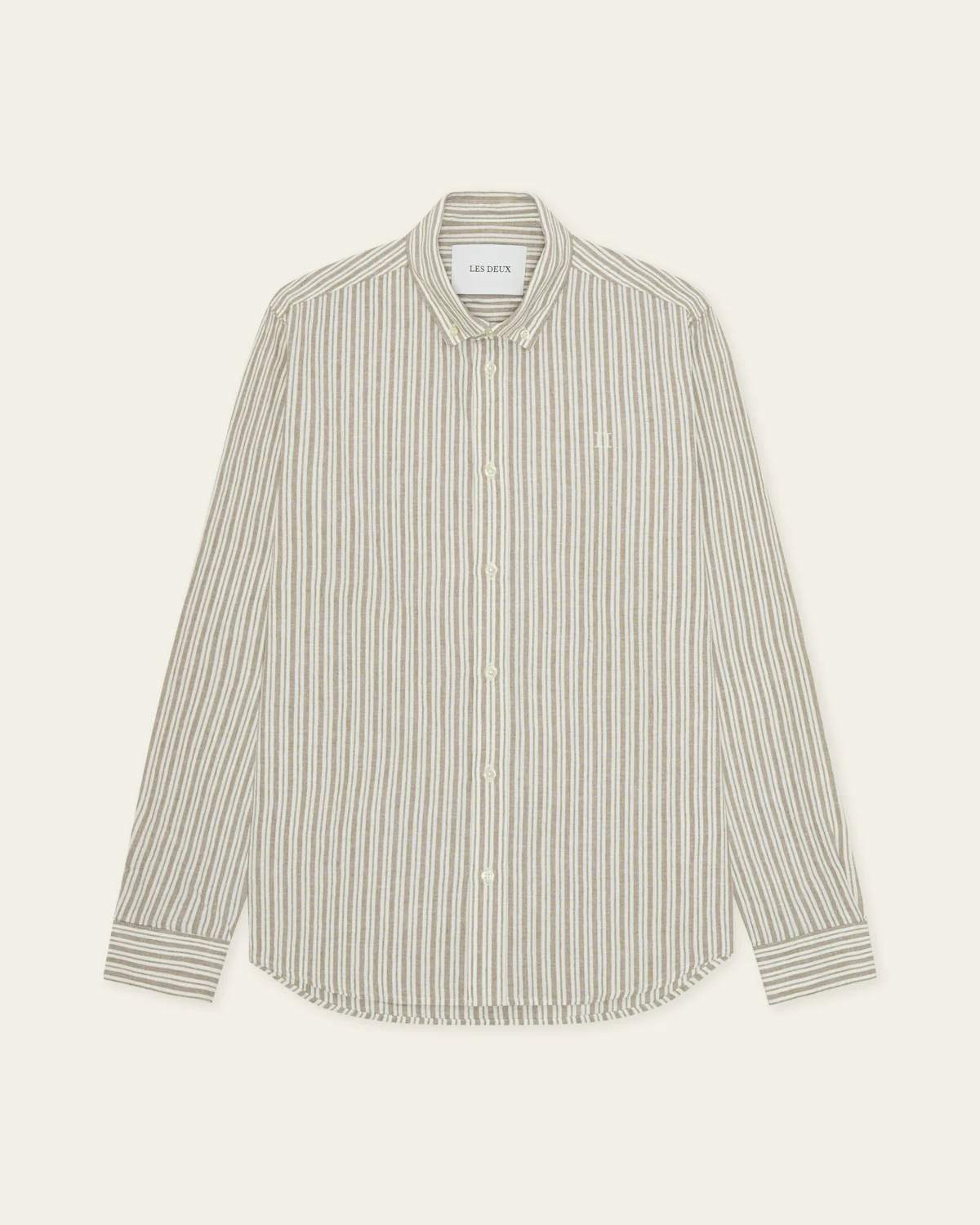 Konrad Stripe Cotton Linen Skjorta