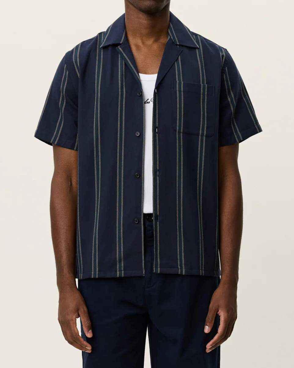 Lawson Stripe SS Skjorta - Dark Navy