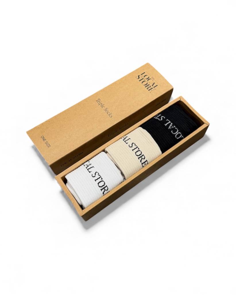 Local 3-Pack Strumpor - Vit/Svart/Beige