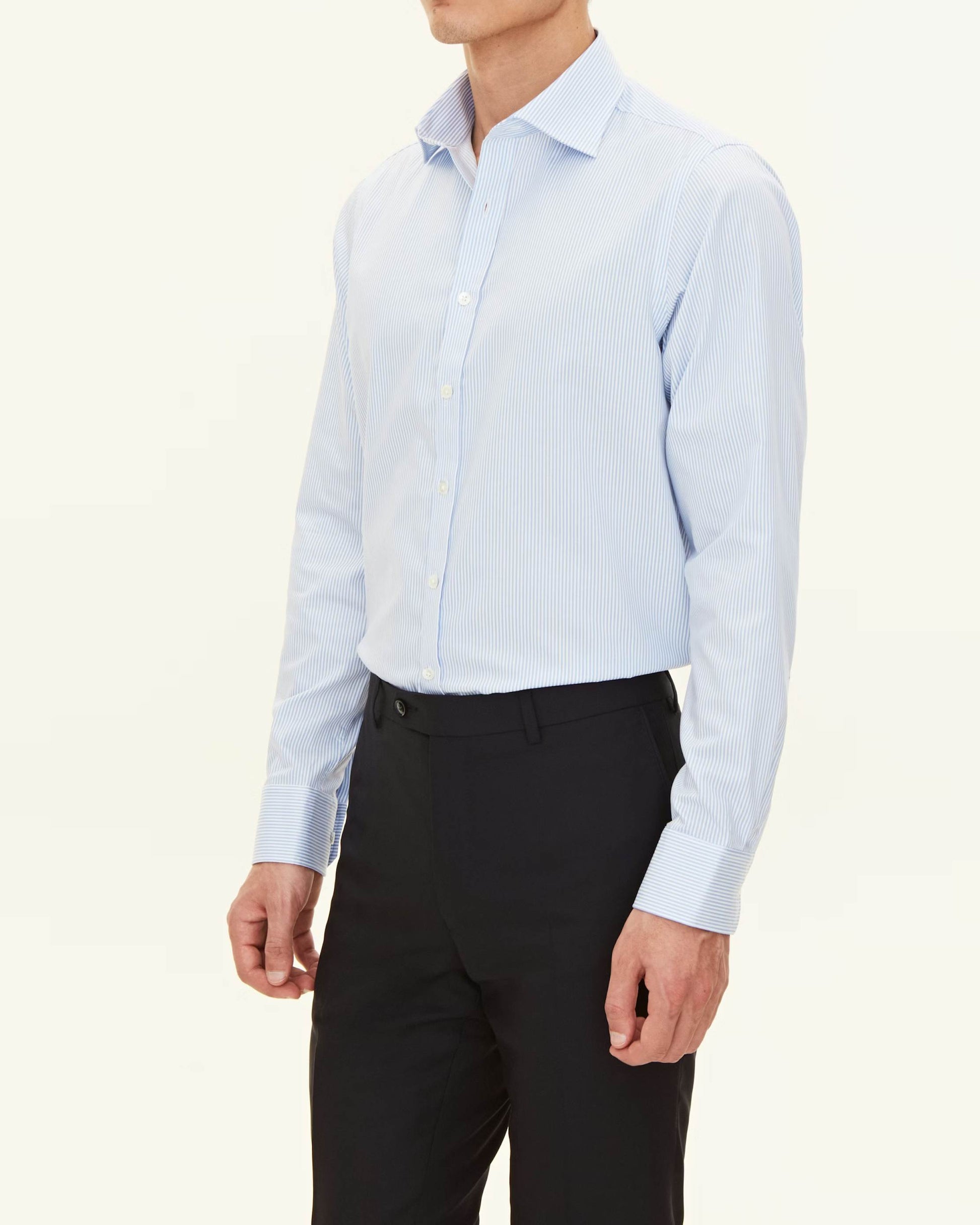 Non Iron Slim Fit Banker Stripe Skjorta