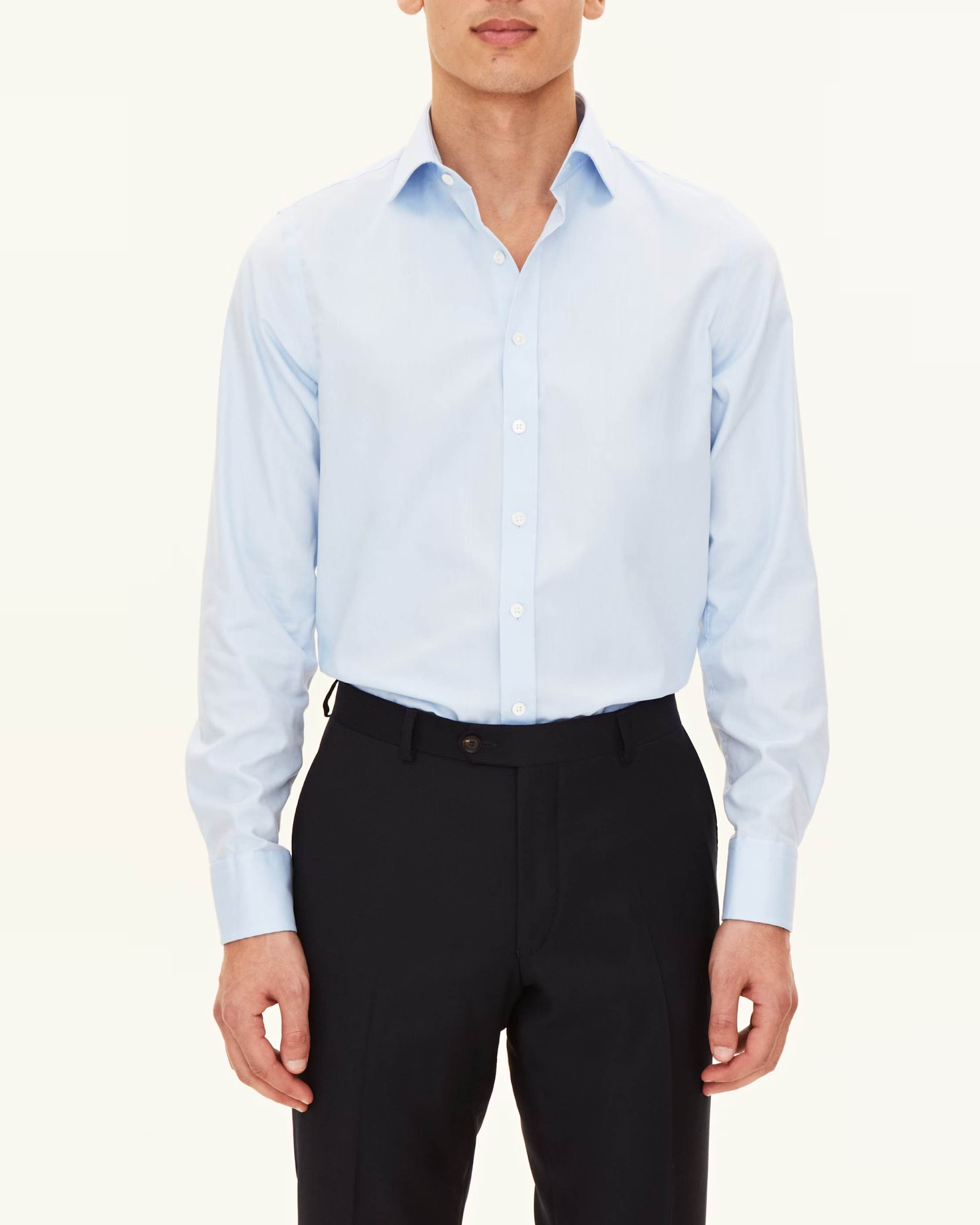 Non Iron Twill Slim Fit Skjorta - Ljusblå