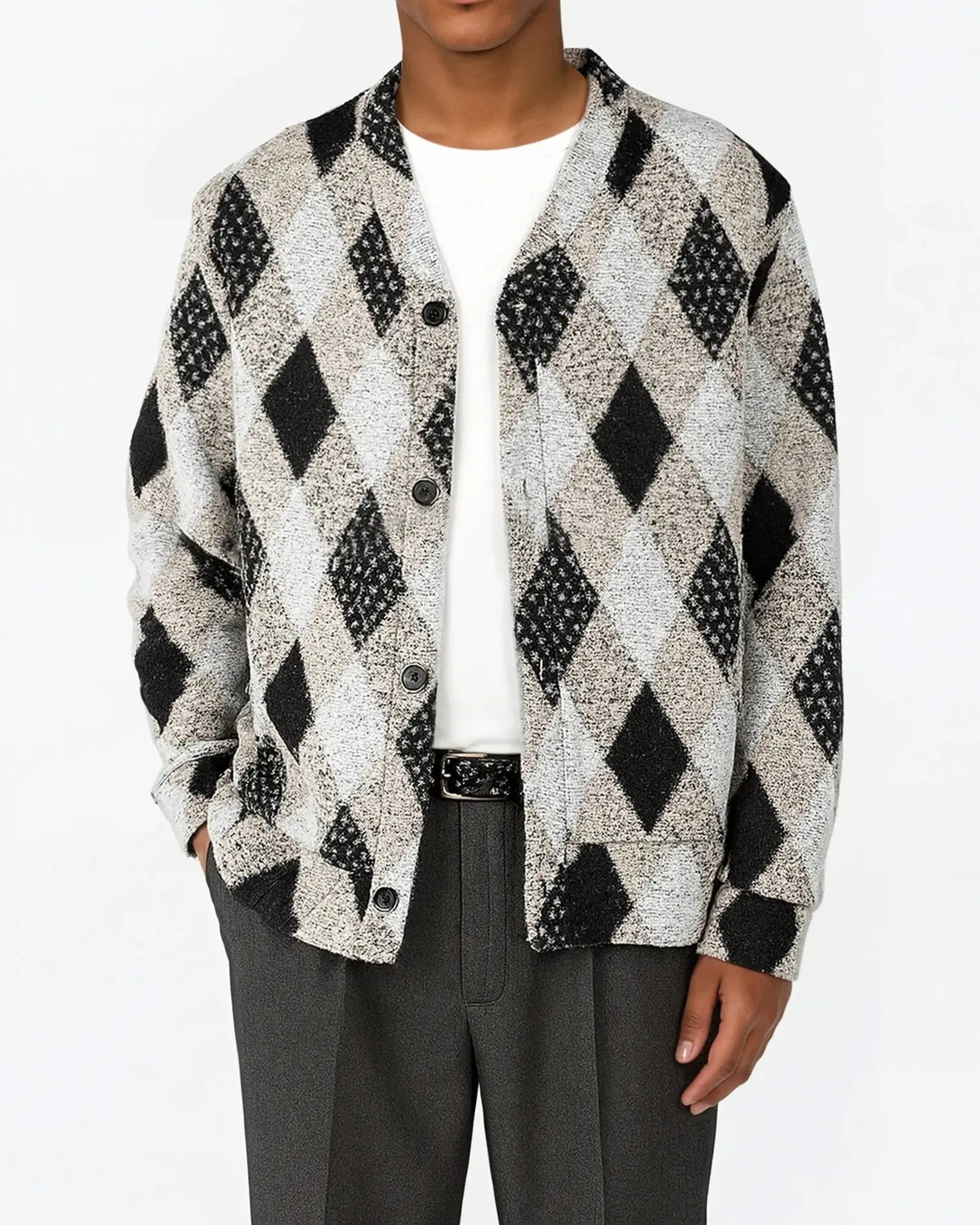 Parker Knitted Cardigan Tröja - Checked