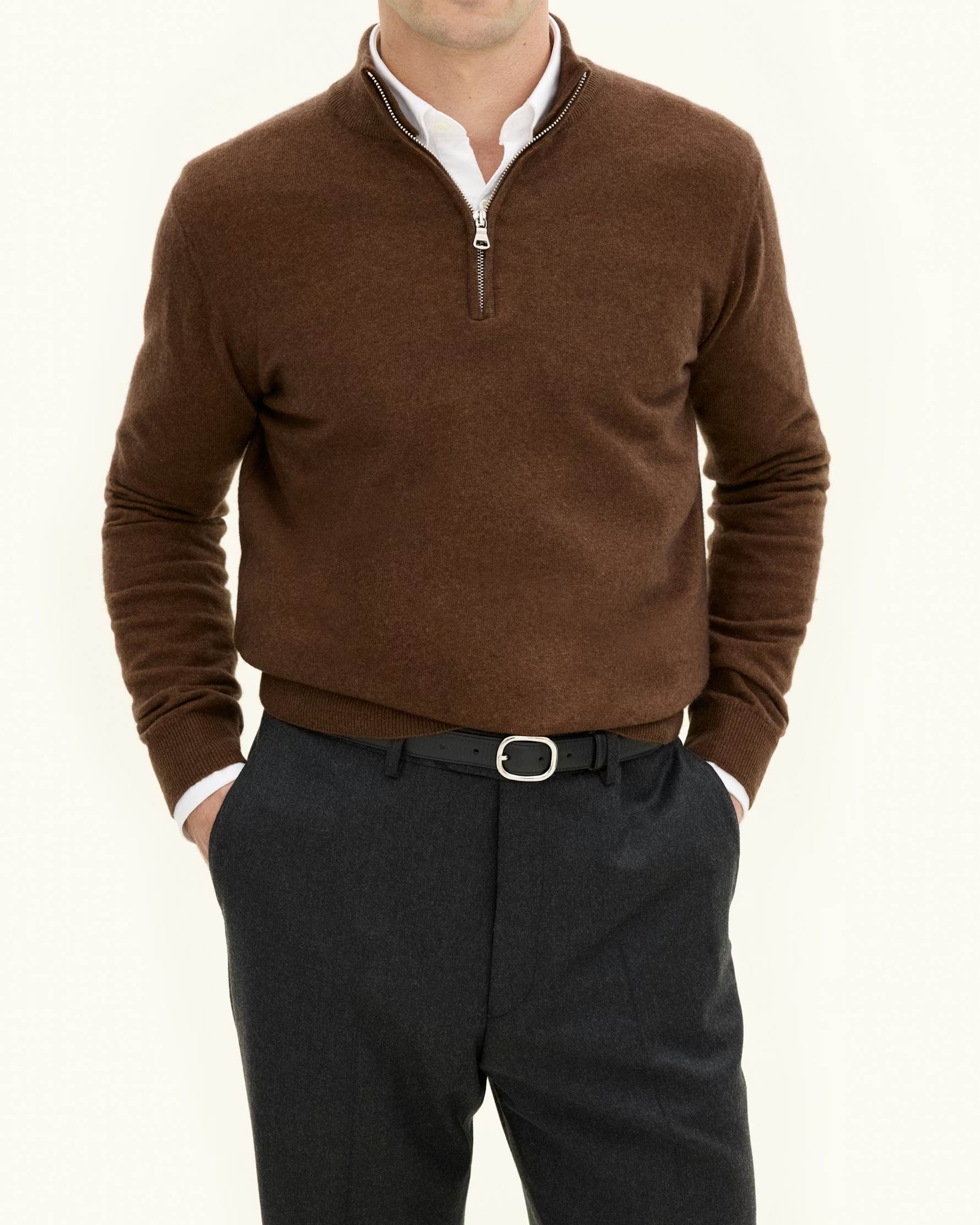 Patton Half Zip Tröja - Mud Brown