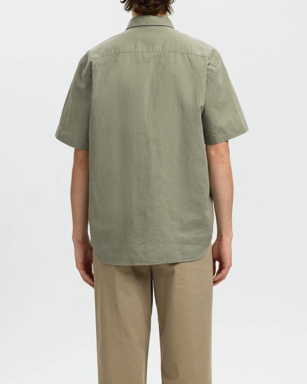 Reg Clay Linen Blend SS Skjorta