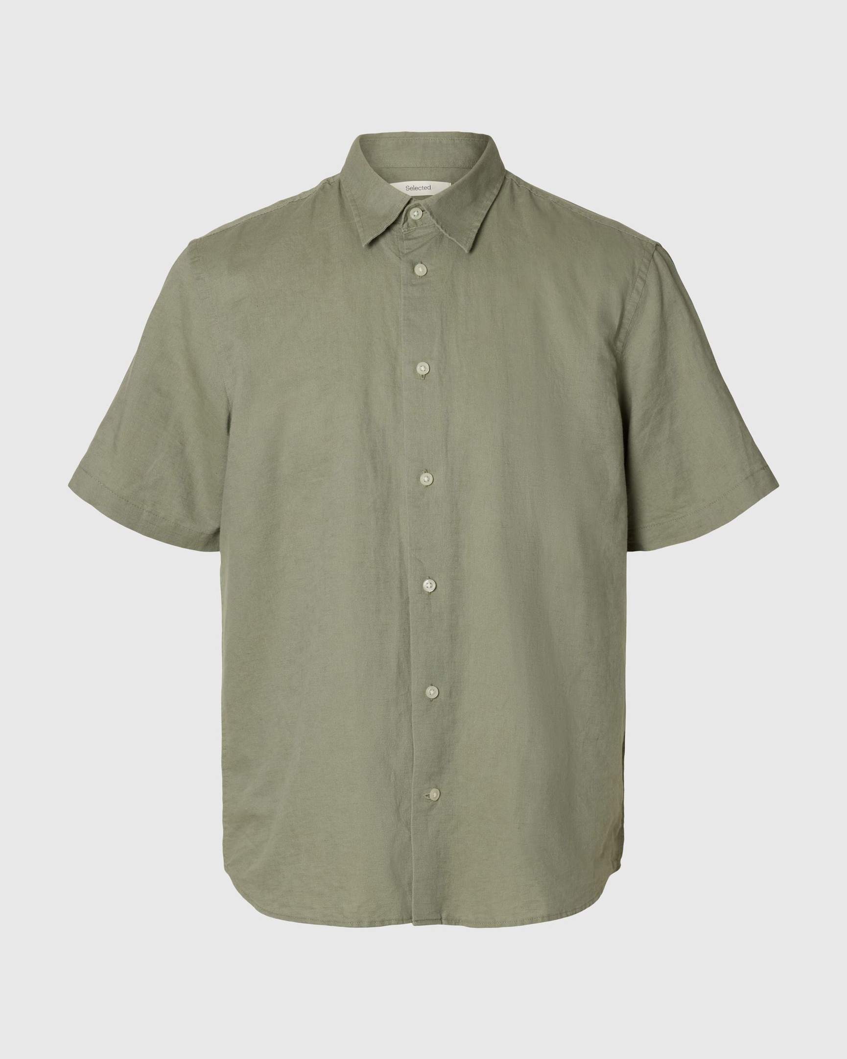 Reg Clay Linen Blend SS Skjorta