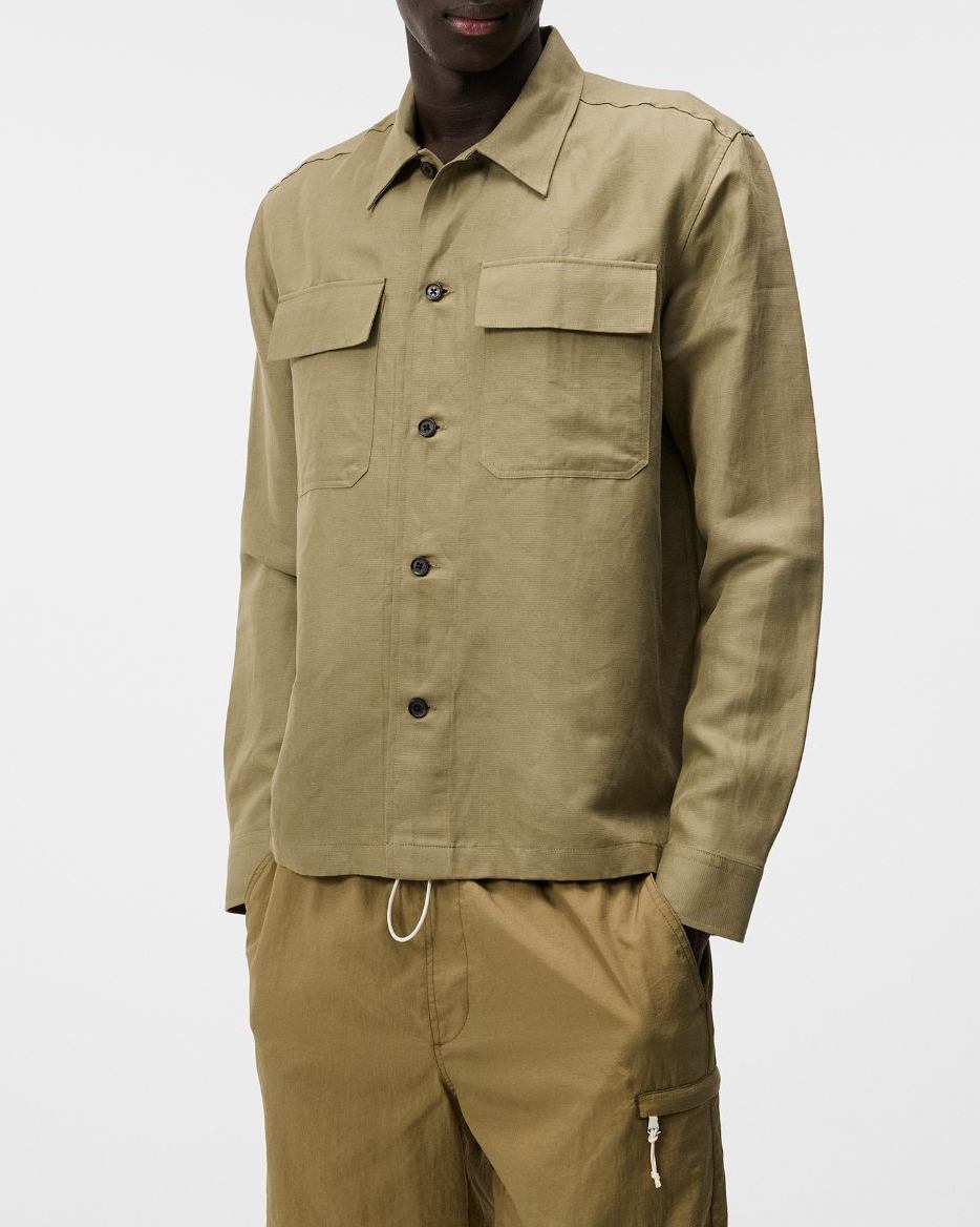 Reid Tencel Linen Overshirt - Aloe