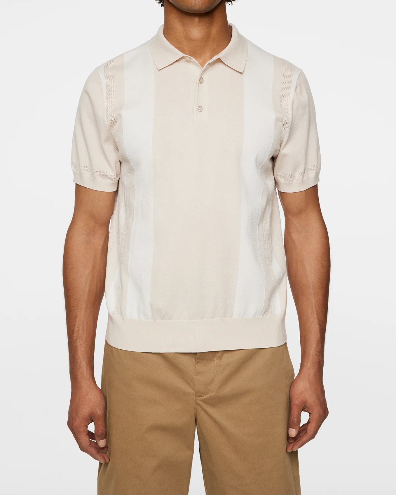 Reymond Stripe Knit Polo - Moonbeam