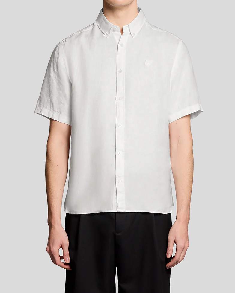 Linen SS Tonal Skjorta - Vit