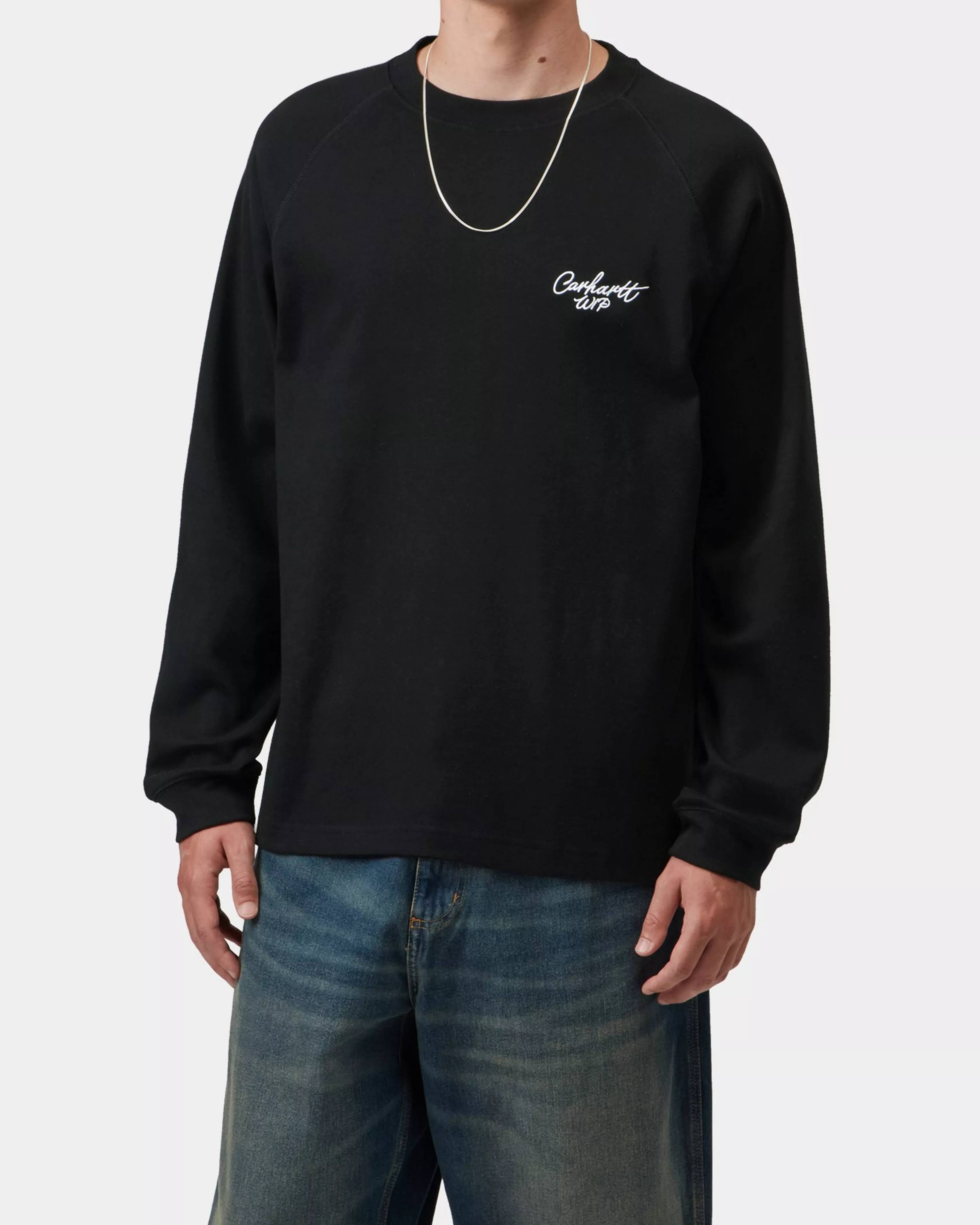 Signature Rib LS T-Shirt - Black/White