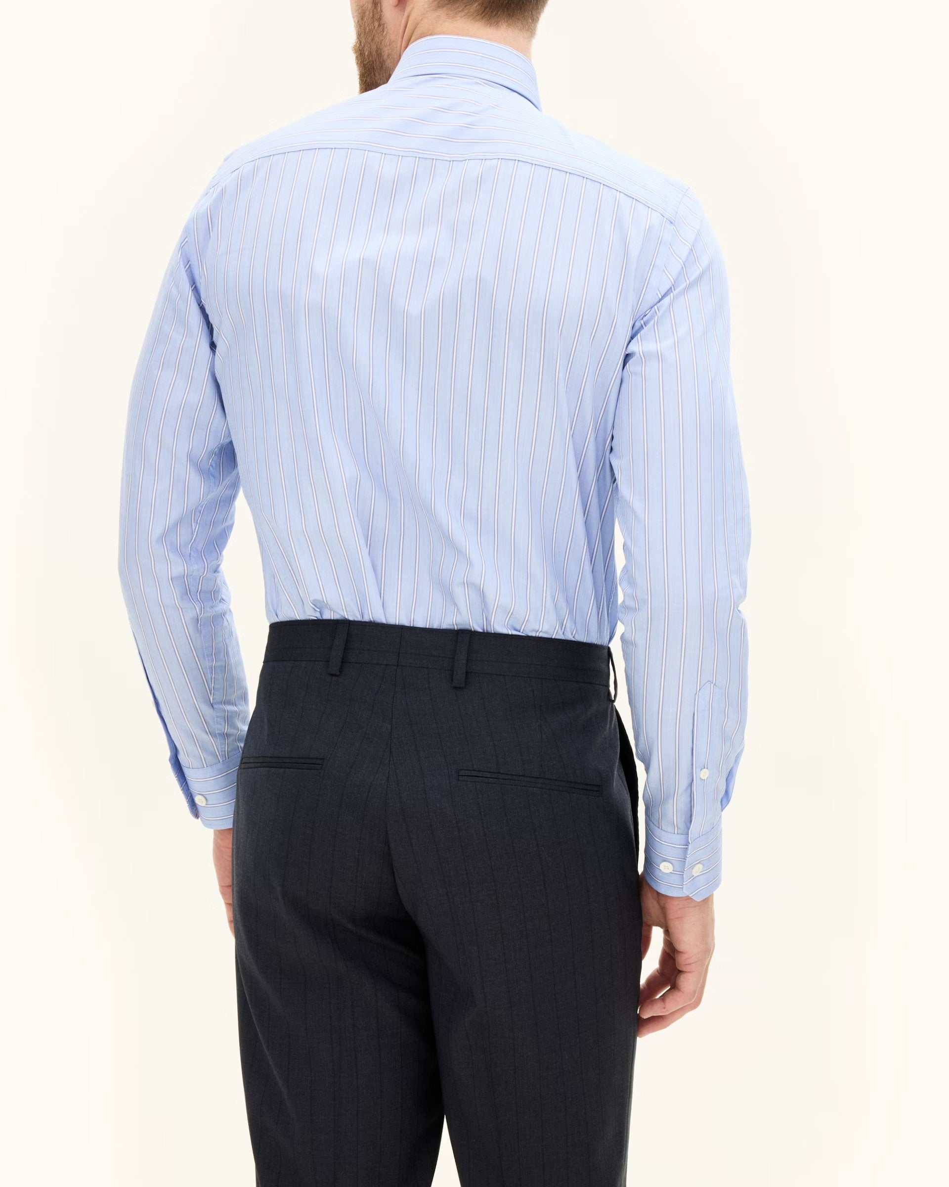 Slim Cut Away Wide Stripe Skjorta