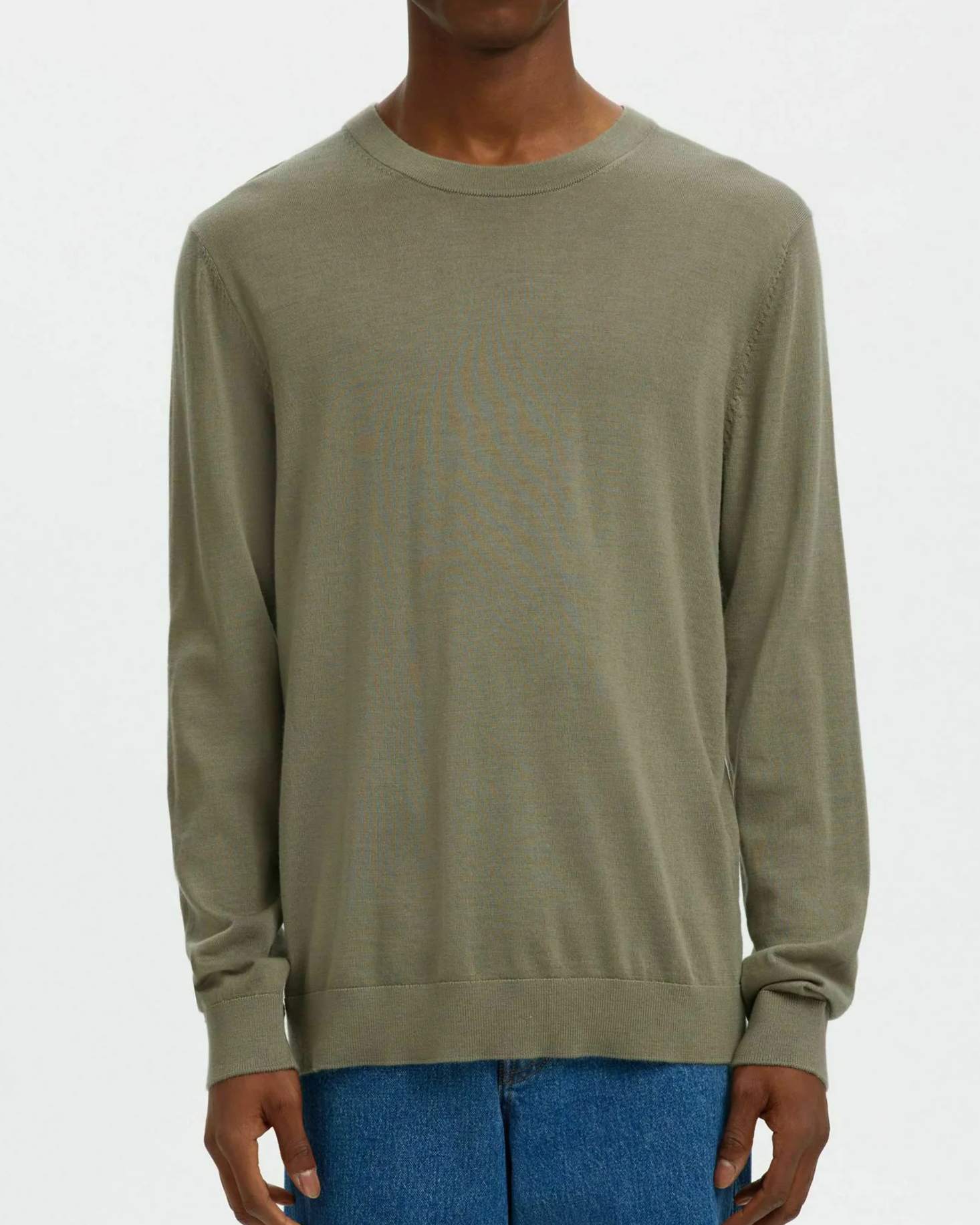 Tray Knit Merino Crew Tröja - Vetiver