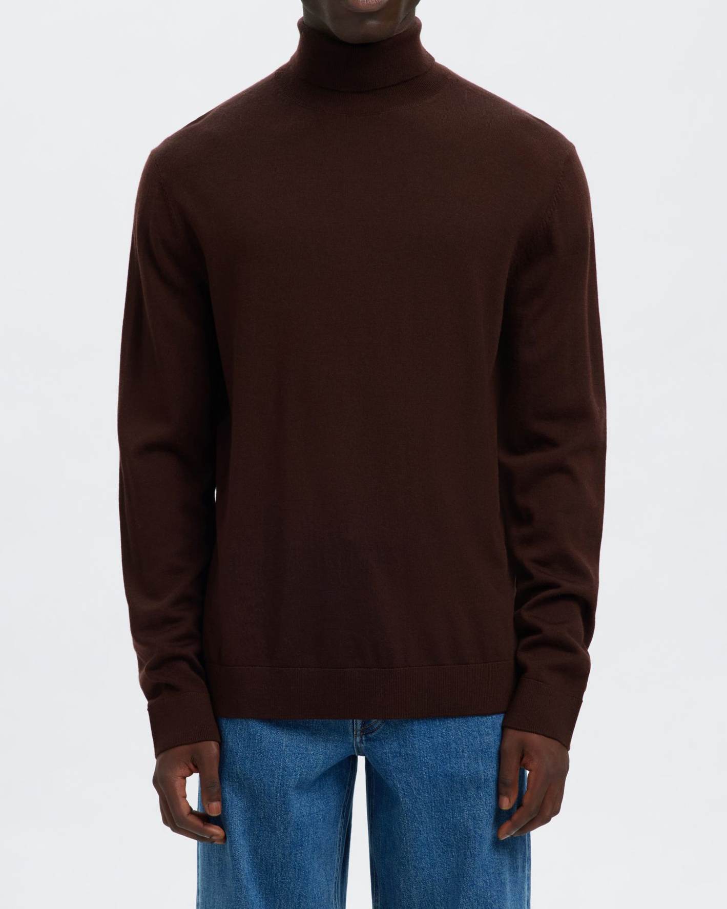 Tray Knit Merino Roll Neck Tröja - Demitasse