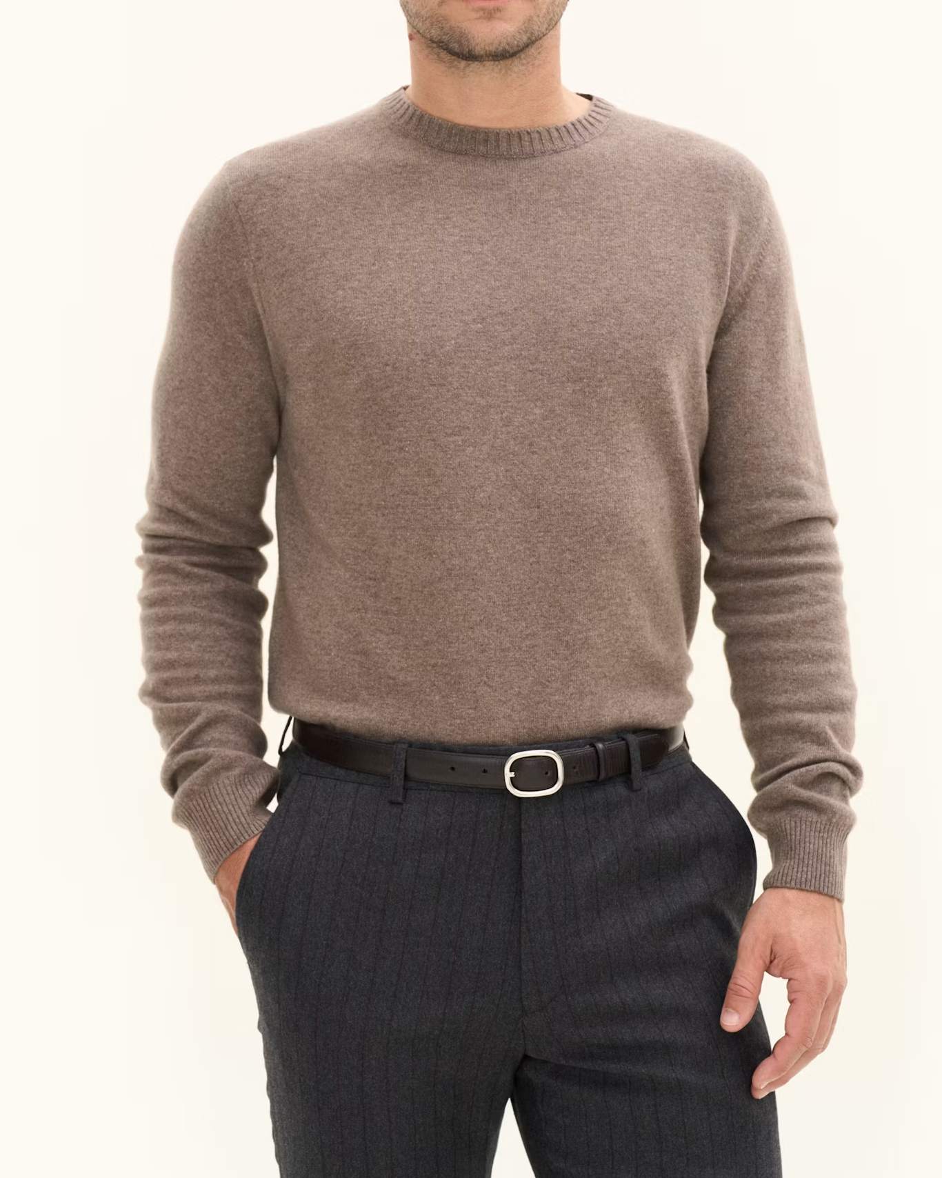 Valter Roundneck Tröja - Walnut Beige